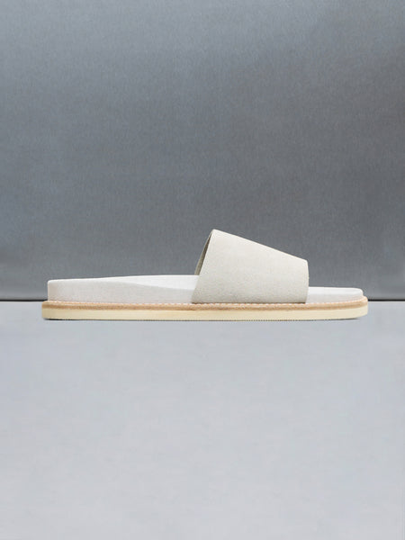 Suede Slides in Stone