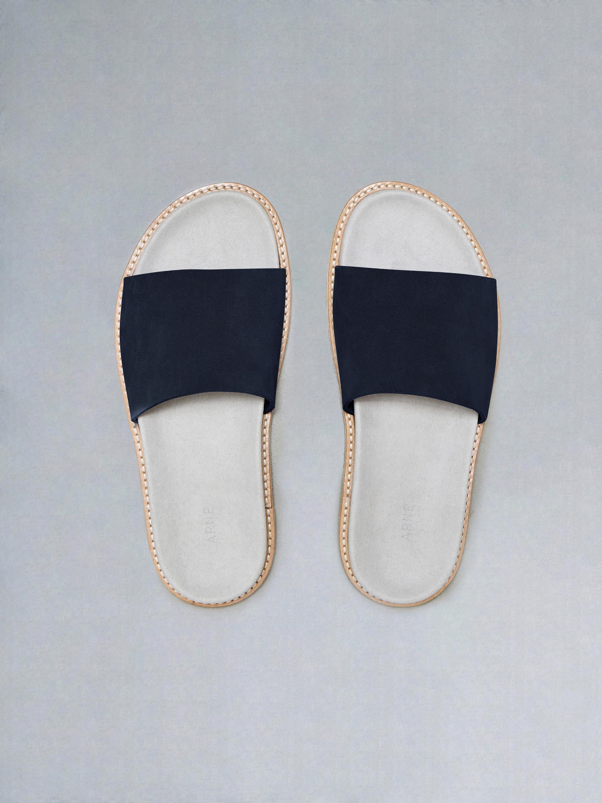 Suede Slides in Navy