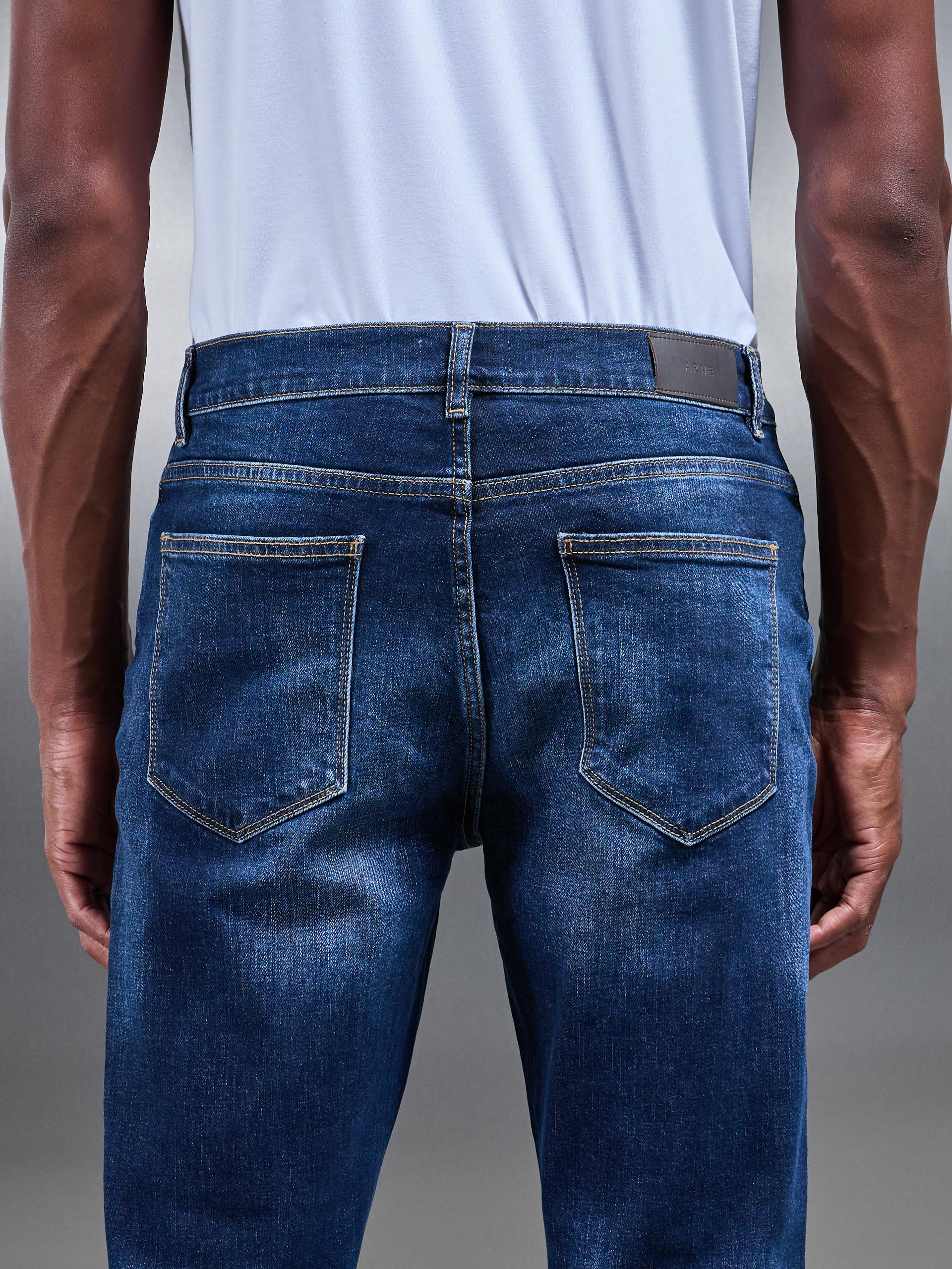 Slim Fit Denim Jeans in Dark Wash