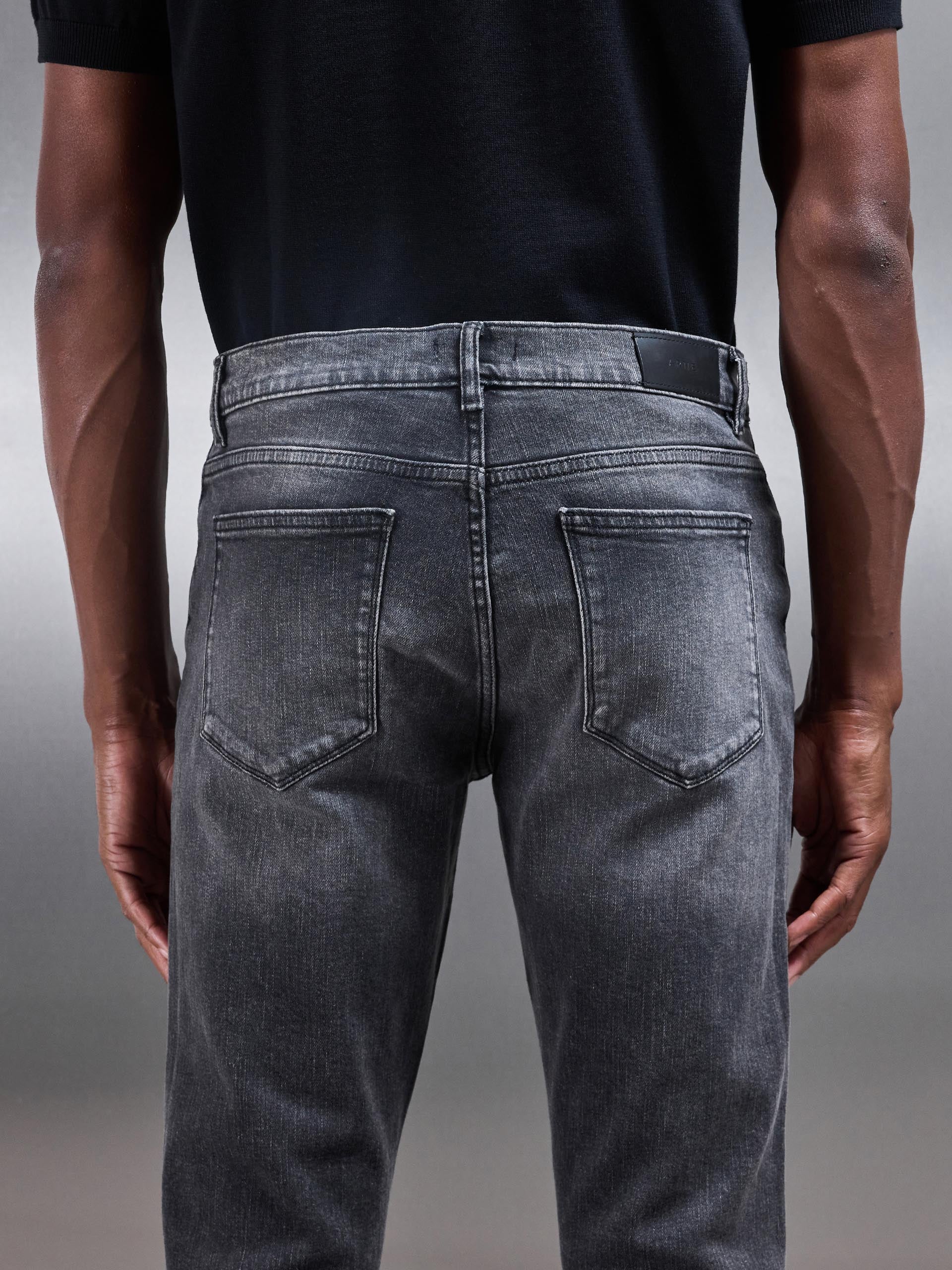 Slim Denim Jeans in Grey Wash