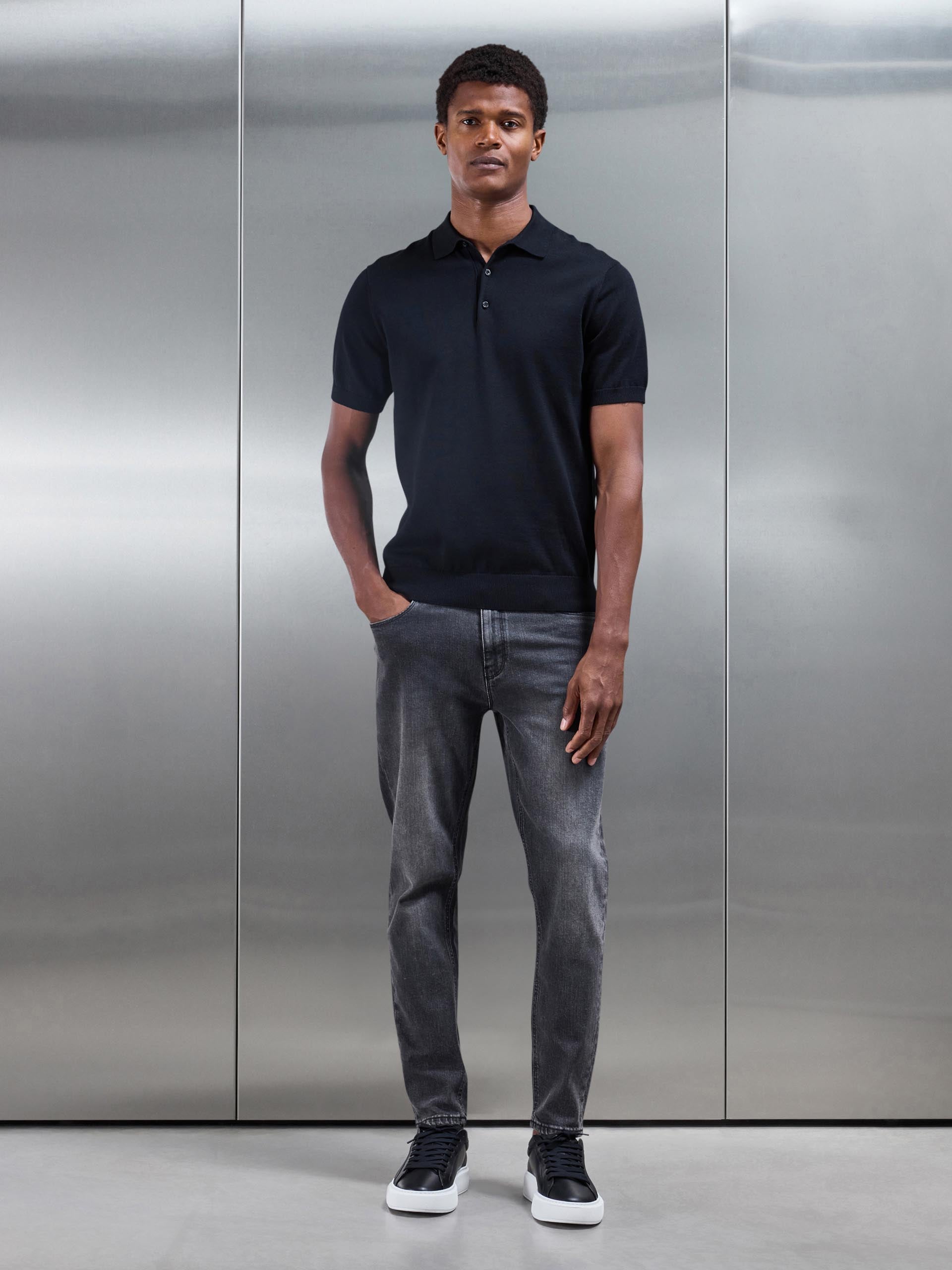 Slim Fit Denim Jeans in Grey Wash