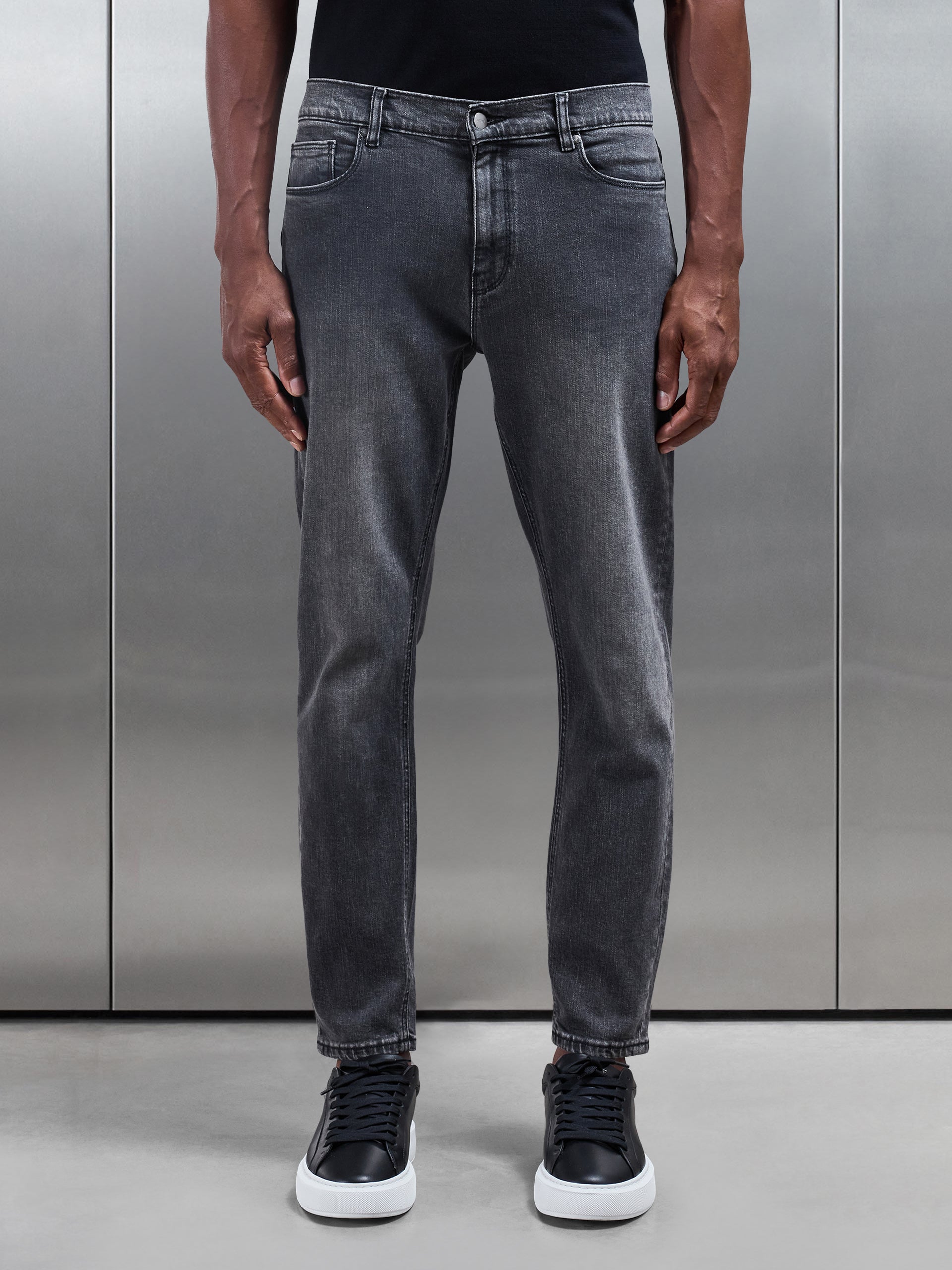Slim Fit Denim Jeans in Grey Wash