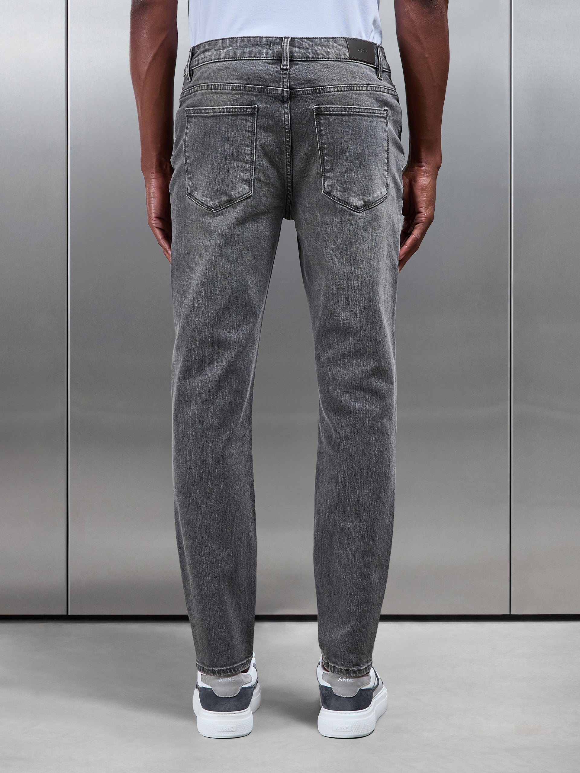 Slim Fit Denim Jeans in Slate Grey