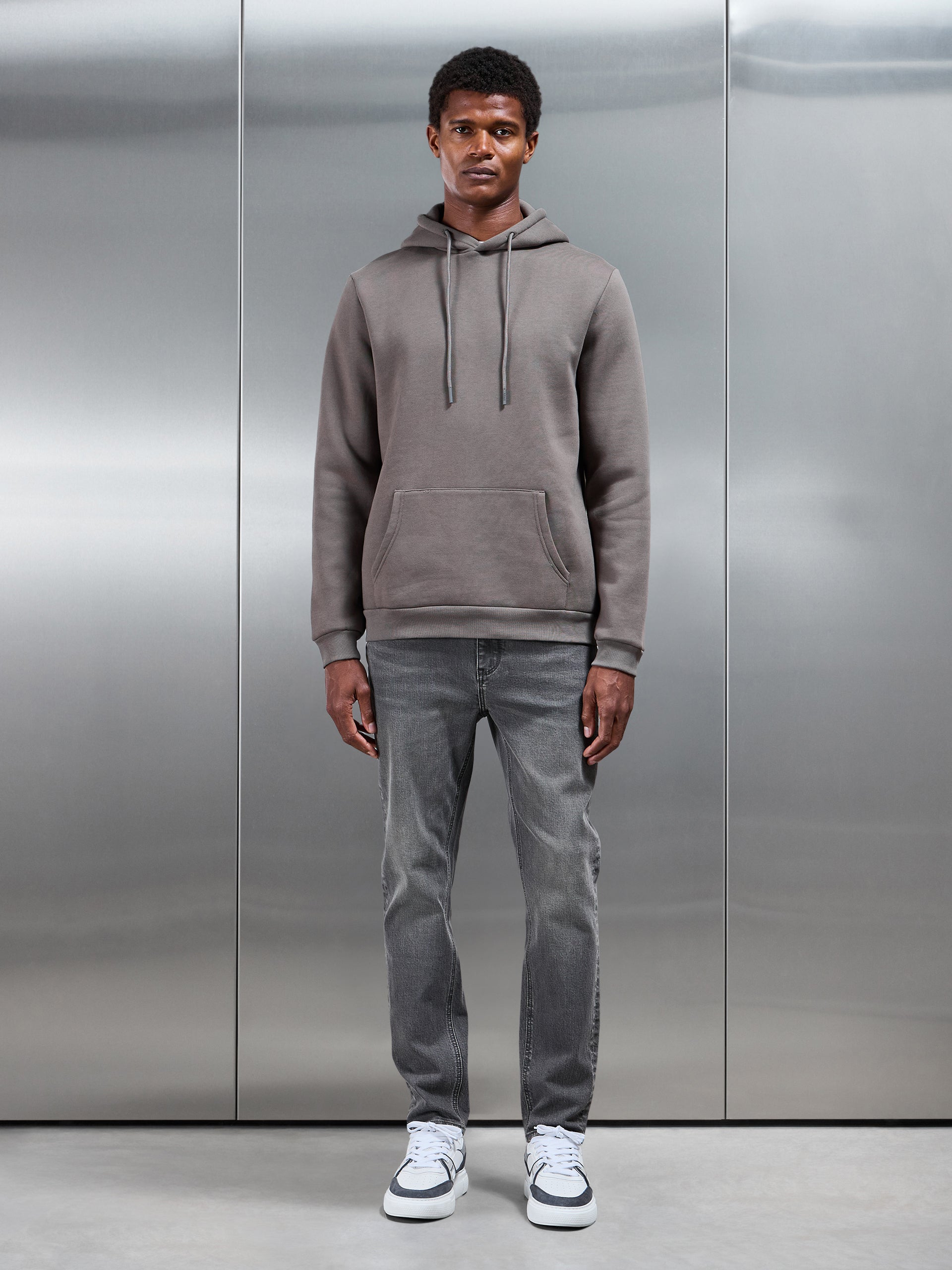 Slim Fit Denim Jeans in Slate Grey