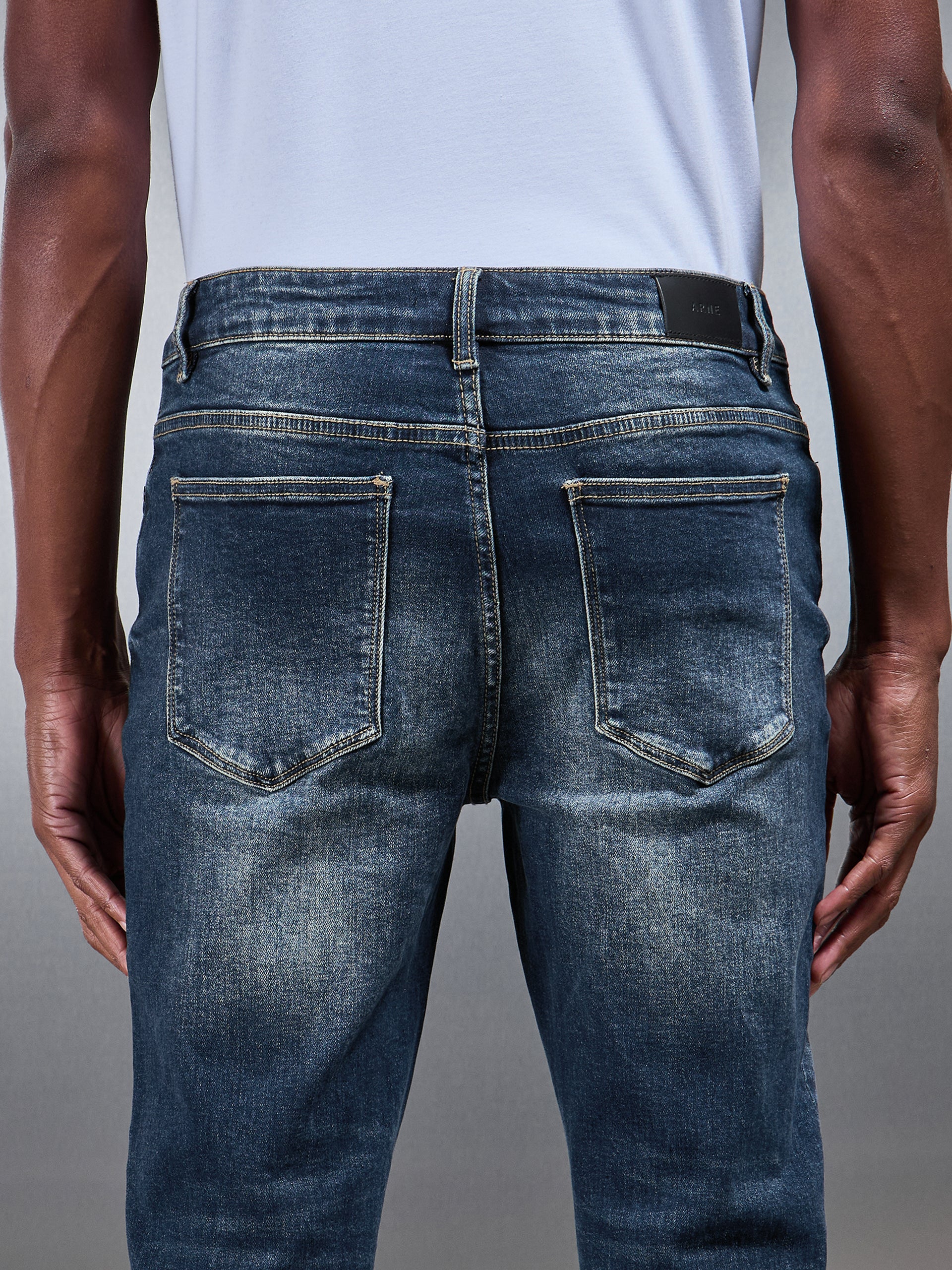 Slim Fit Denim Jeans in Vintage Blue