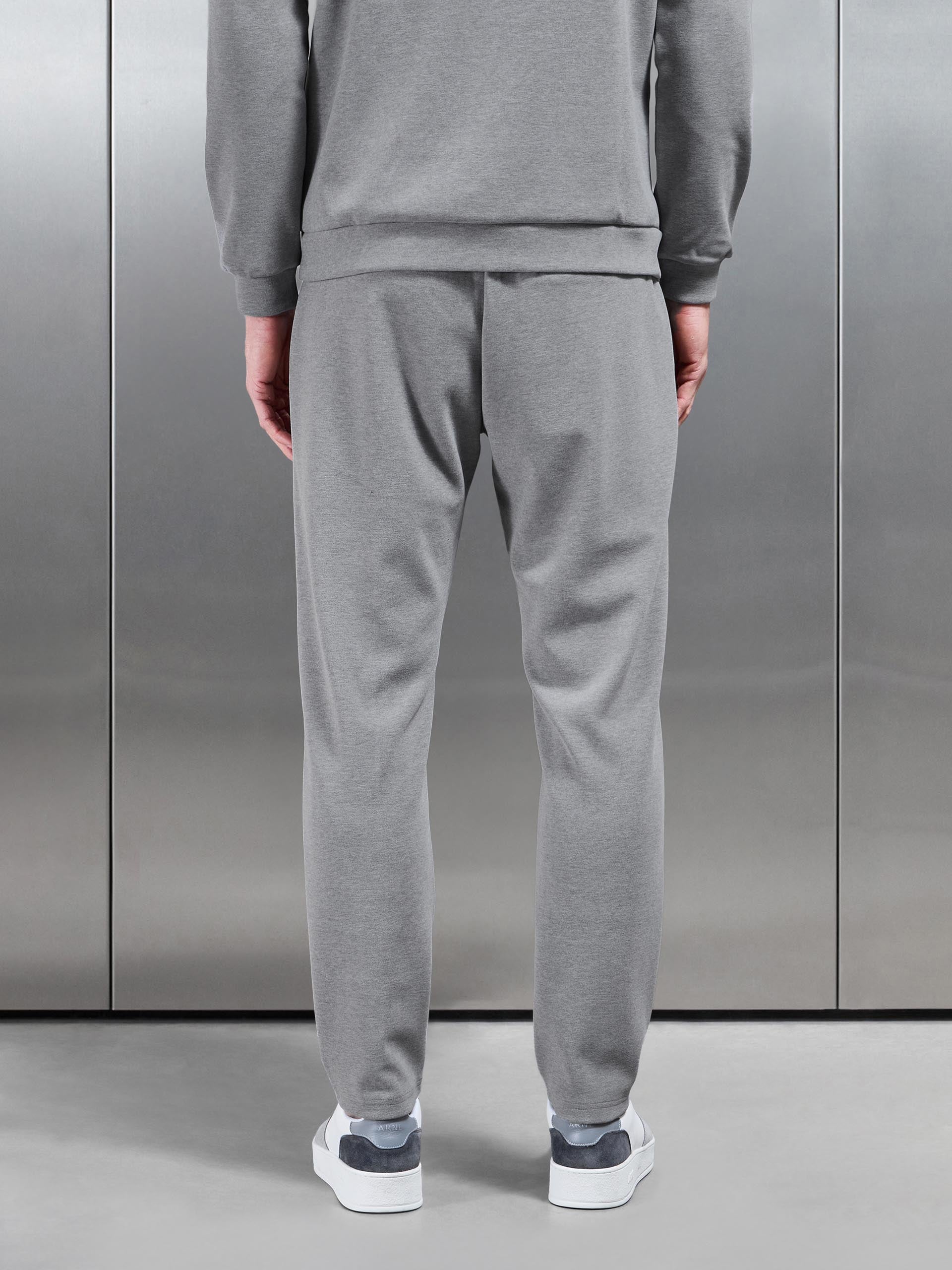 Slim Fit Knitted Jogger in Marl Grey