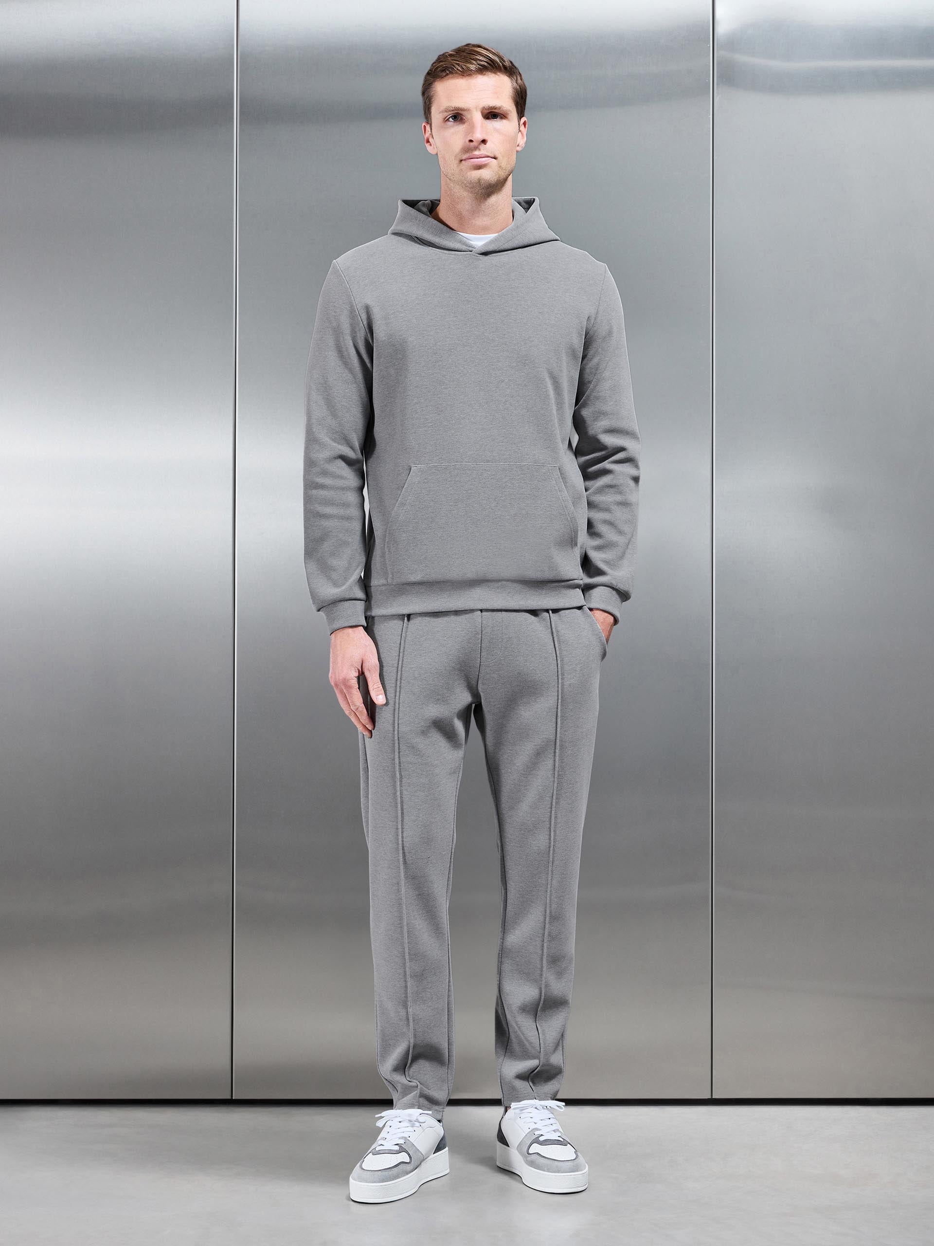 Slim Fit Knitted Jogger in Marl Grey