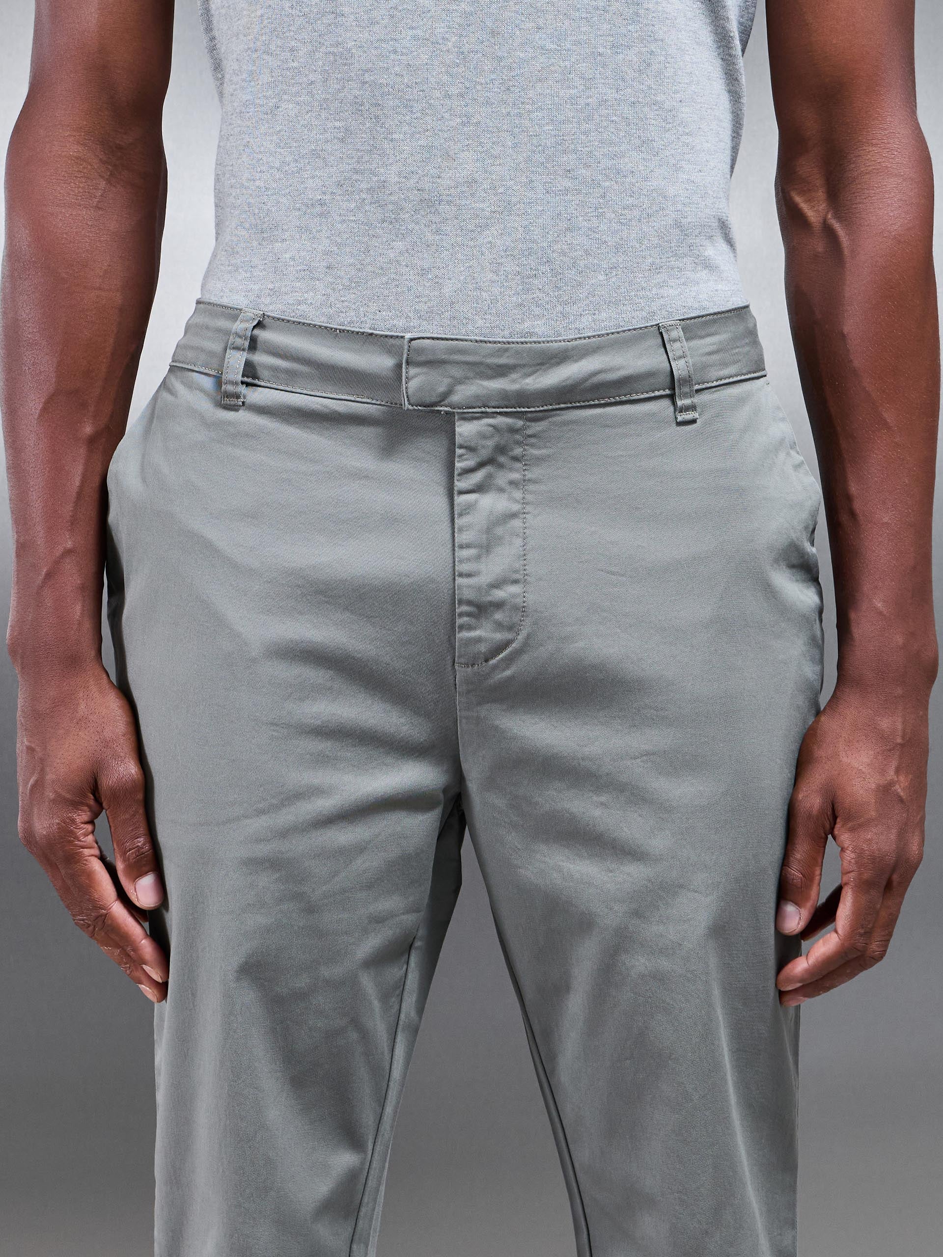 Slim Fit Tailored Chino Trouser in Olive