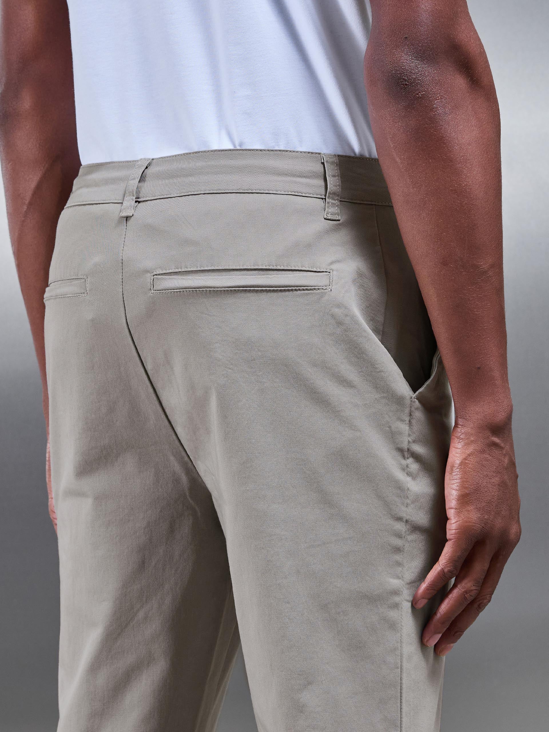 Slim Fit Tailored Chino Trouser in Stone