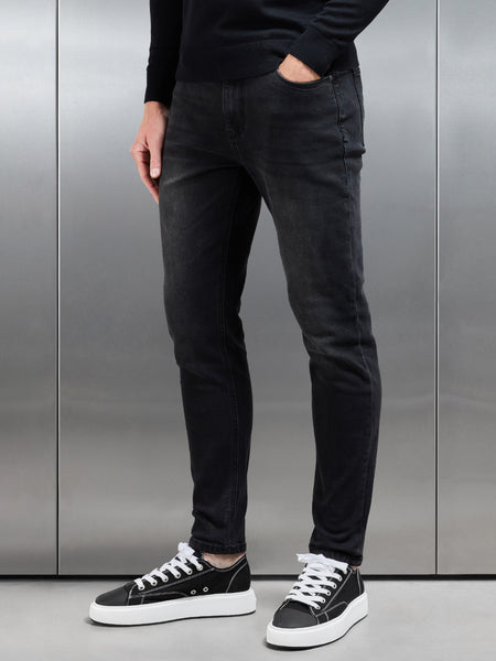 Slim Fit Denim Jeans in Black Wash