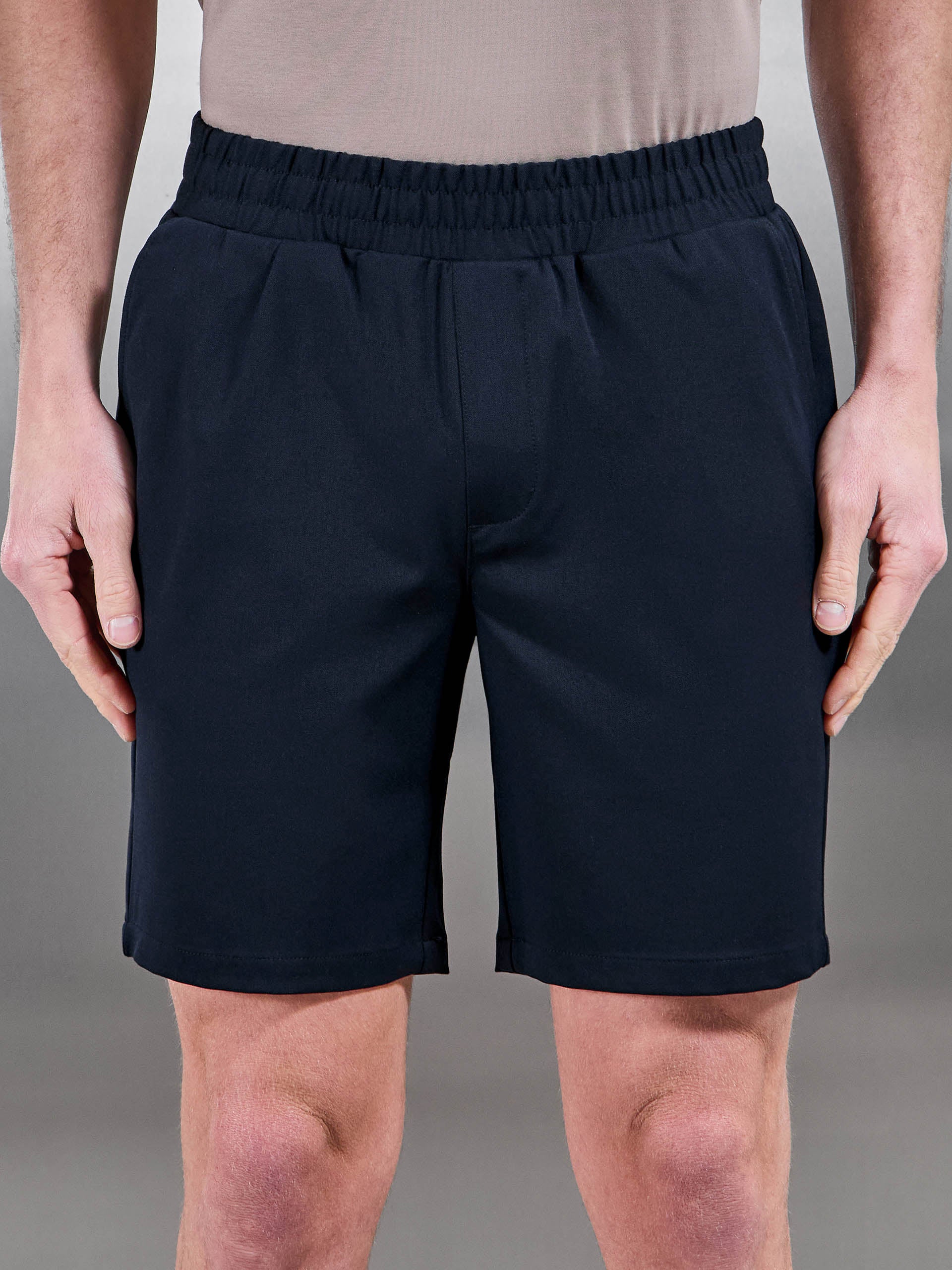 Smart Drawstring Tailored Short in Navy