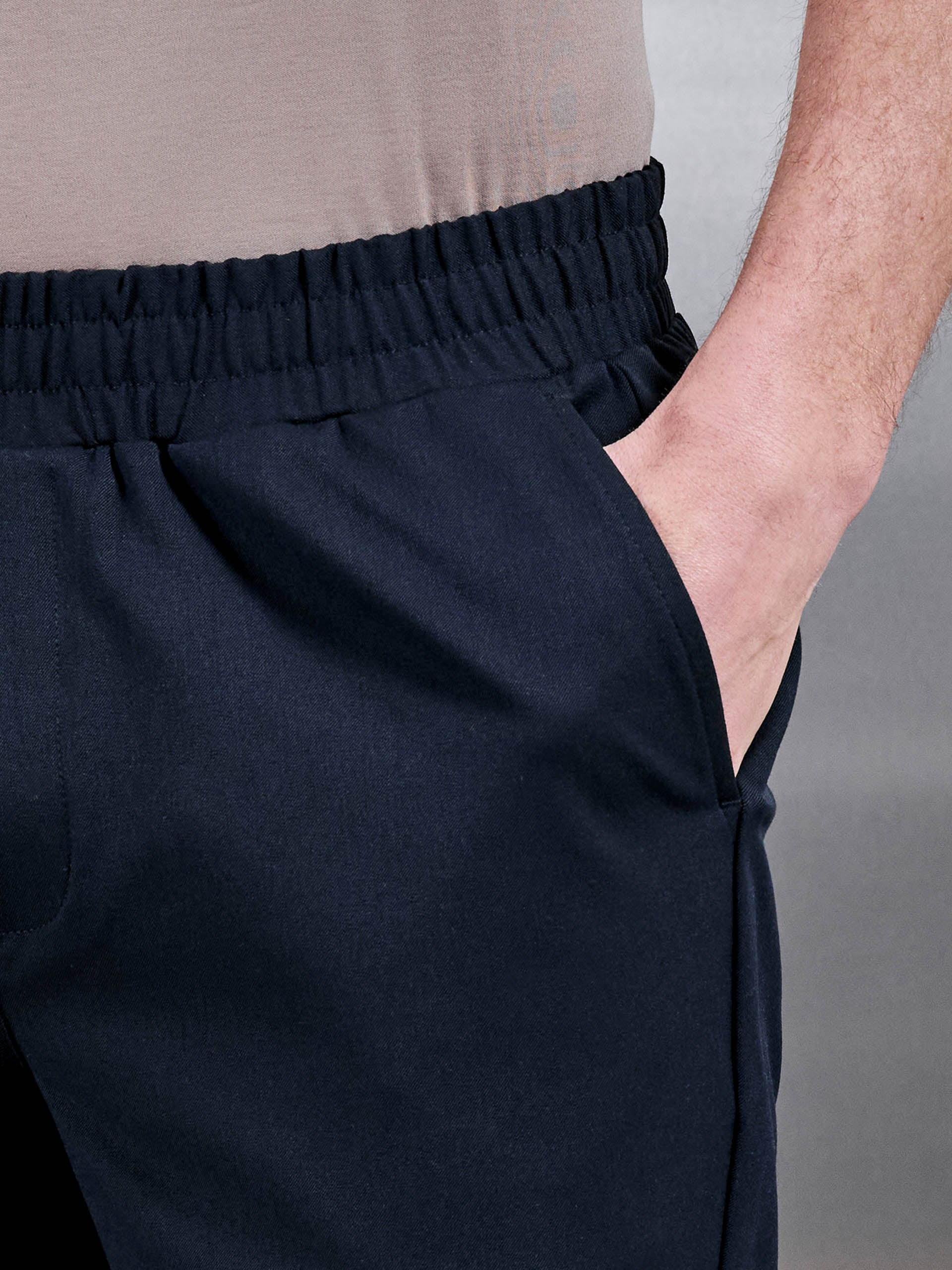 Smart Drawstring Tailored Short in Navy