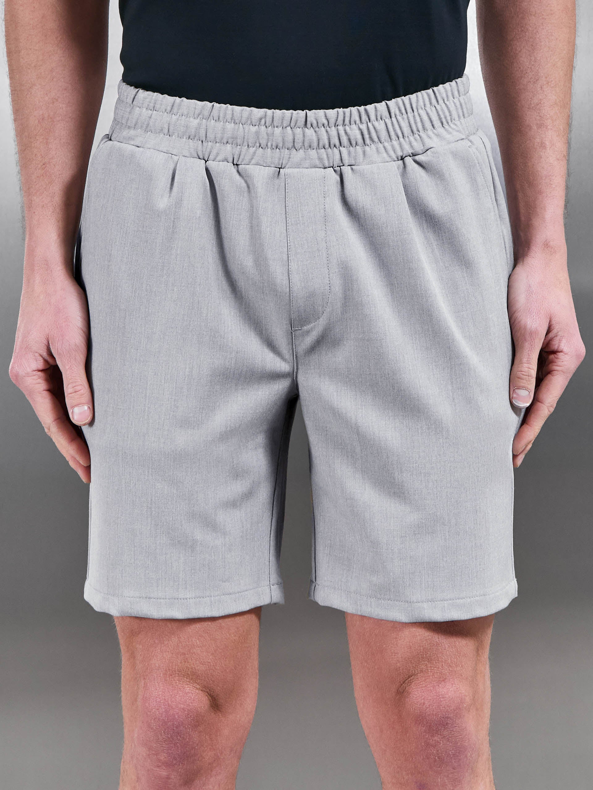Smart Drawstring Tailored Short in Stone