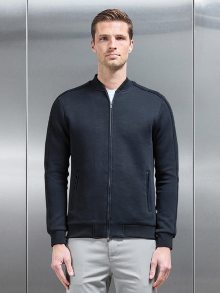 Smart Jersey Bomber Jacket in Black
