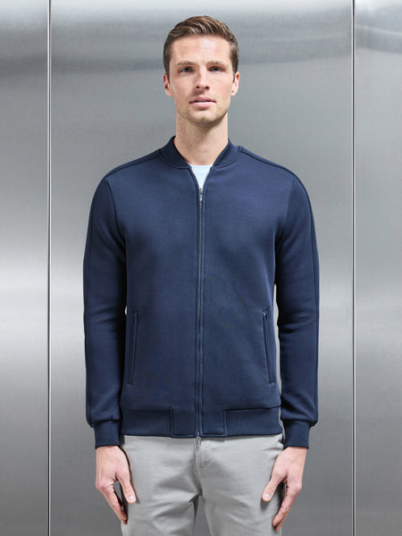 Smart Jersey Bomber Jacket in Navy