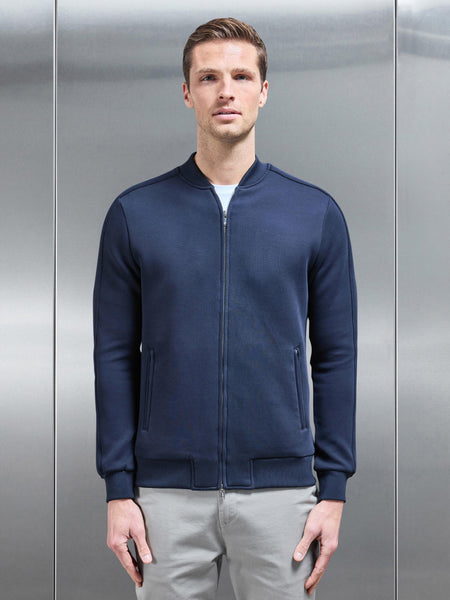 Smart Jersey Bomber Jacket in Navy