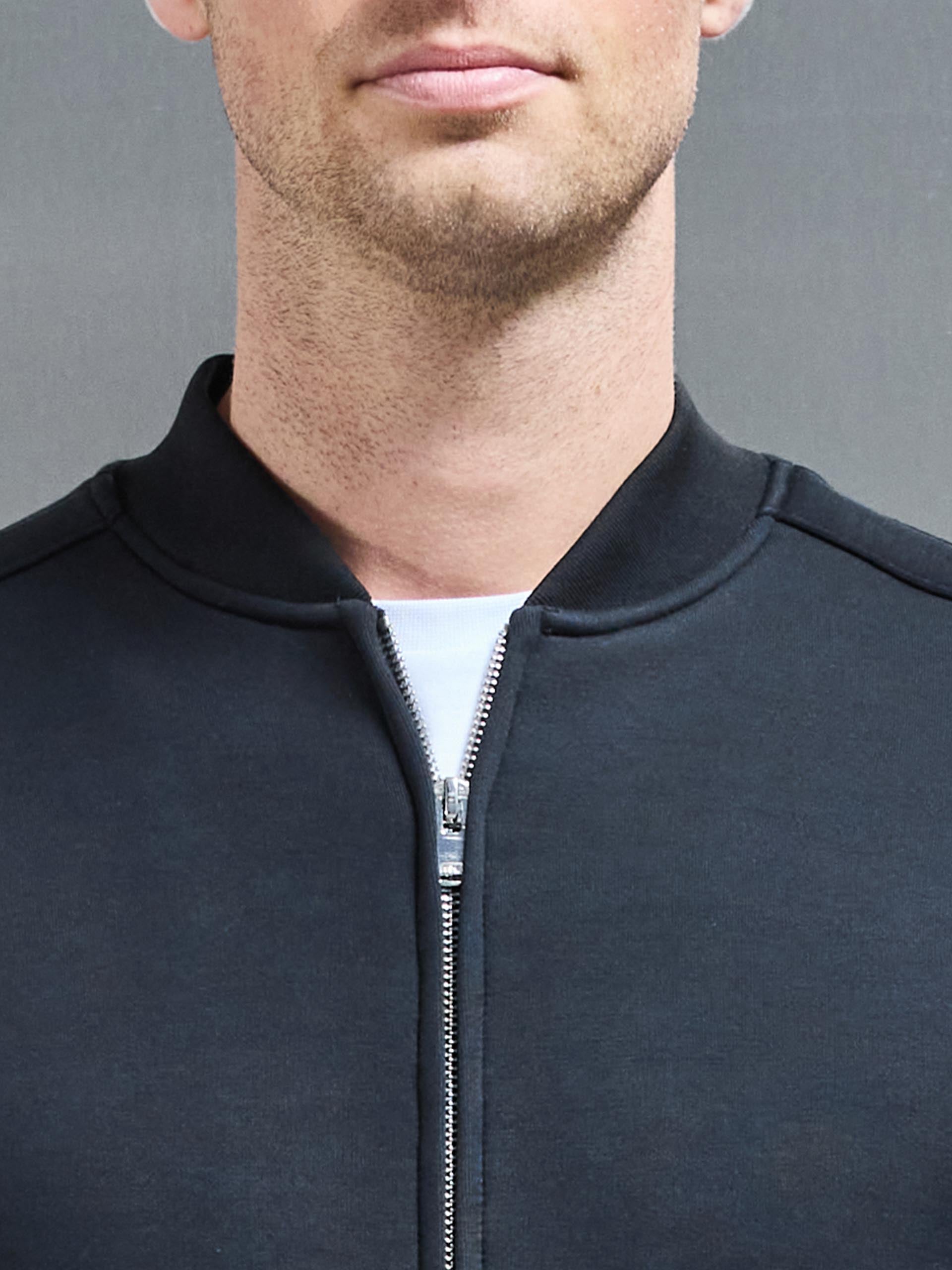 Smart Jersey Bomber Jacket in Black