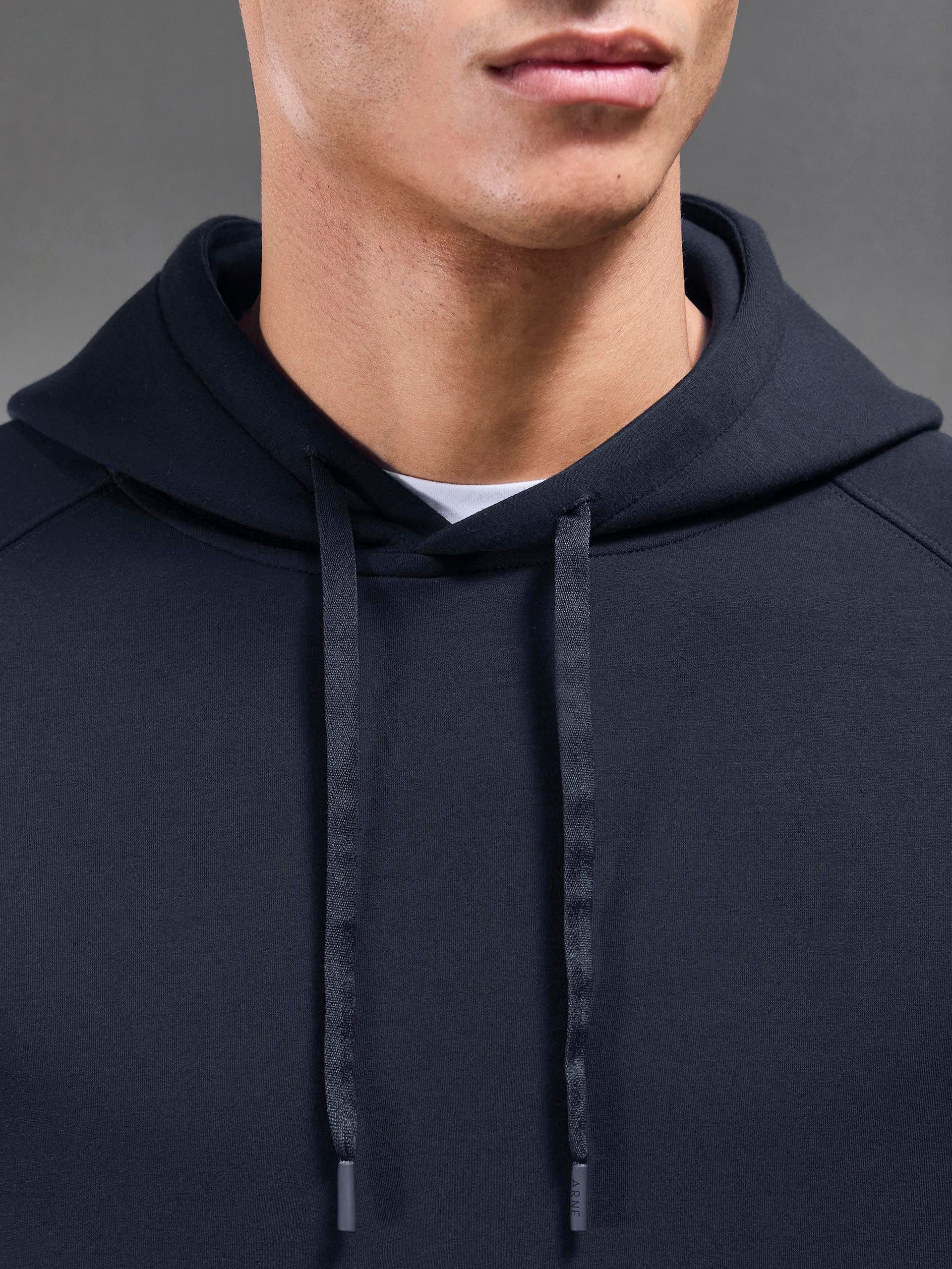 Soft Interlock Active Hoodie in Navy