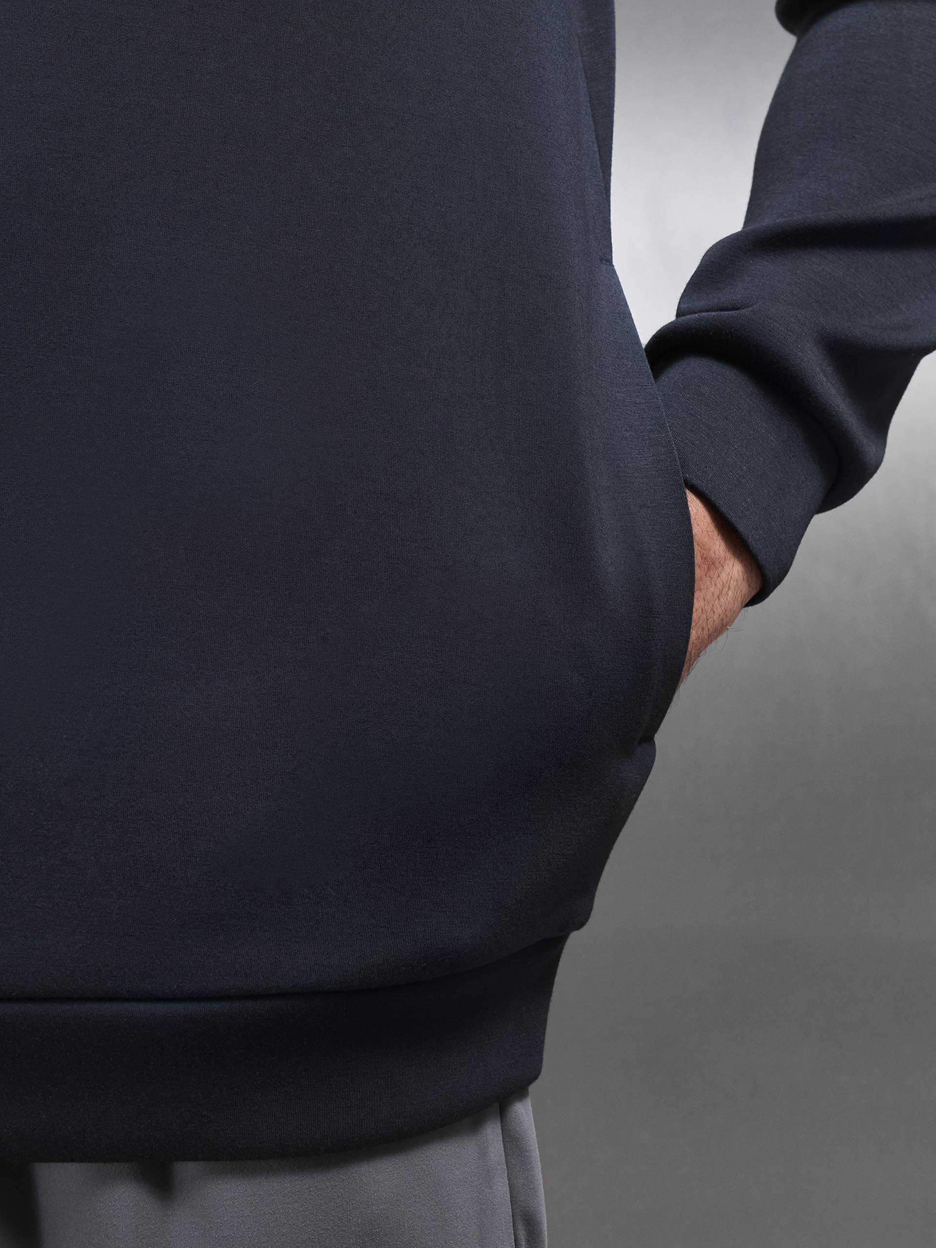 Soft Interlock Active Hoodie in Navy