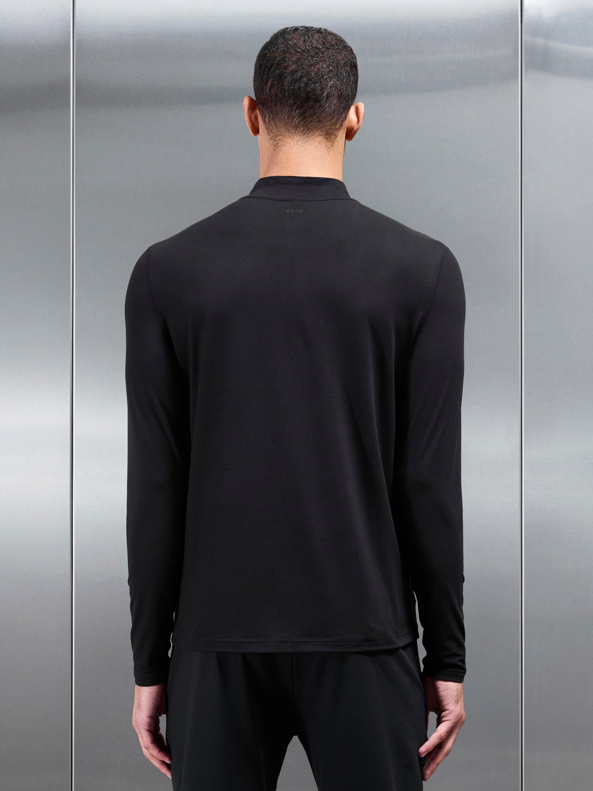 Soft Jersey Active Half Zip in Black