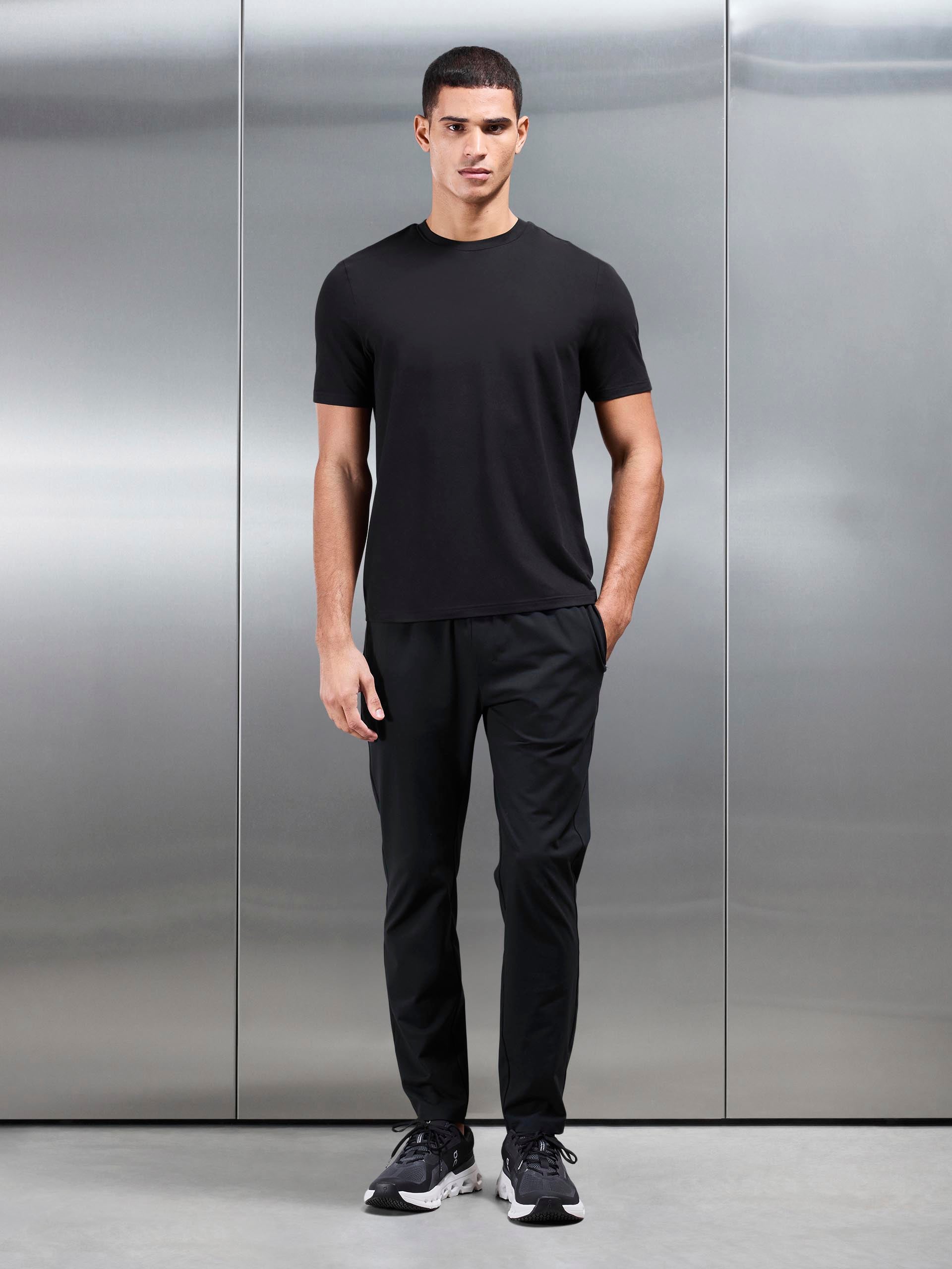 Soft Jersey Active T-Shirt in Black