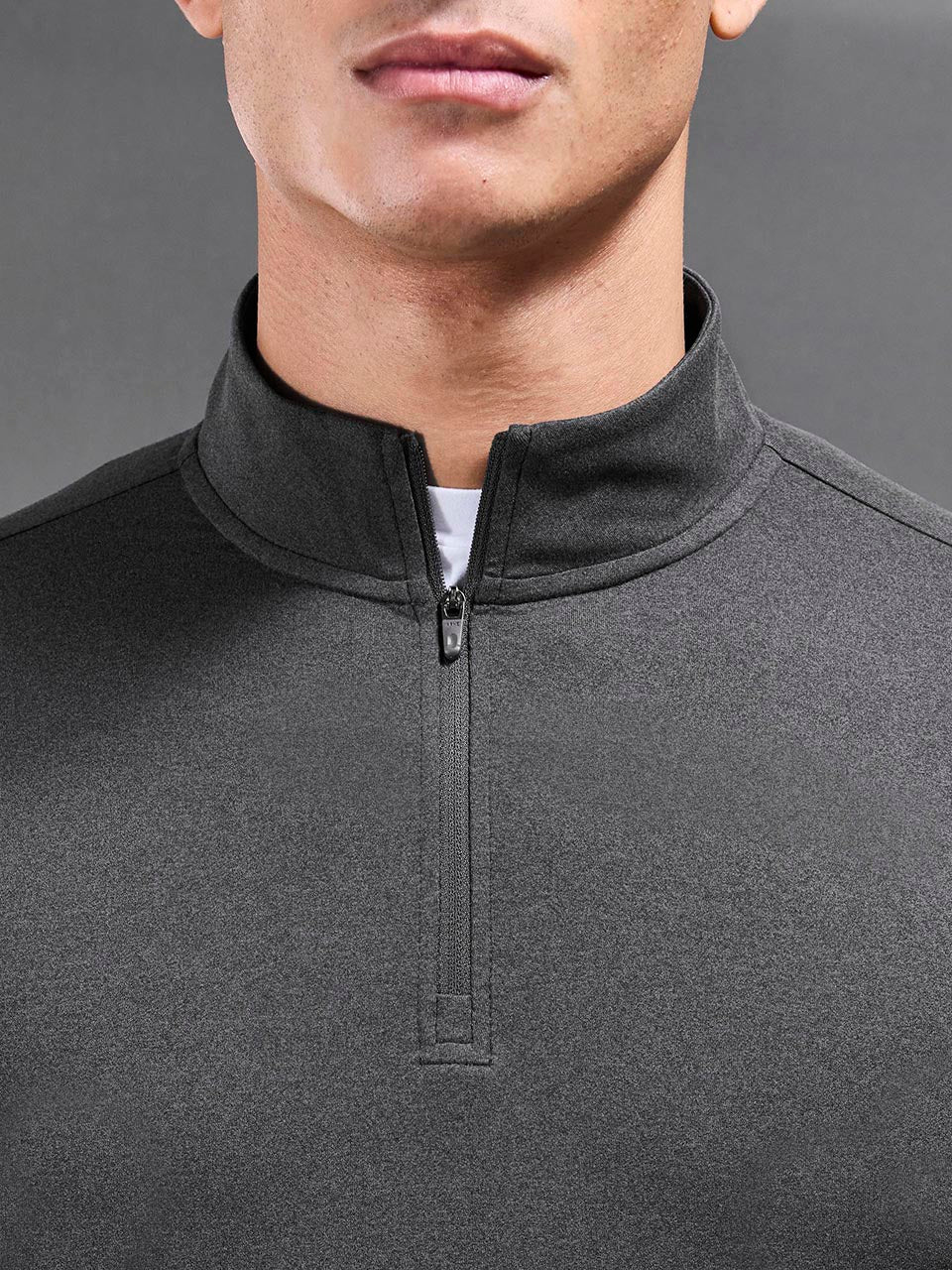 Soft Jersey Motion Half Zip in Charcoal