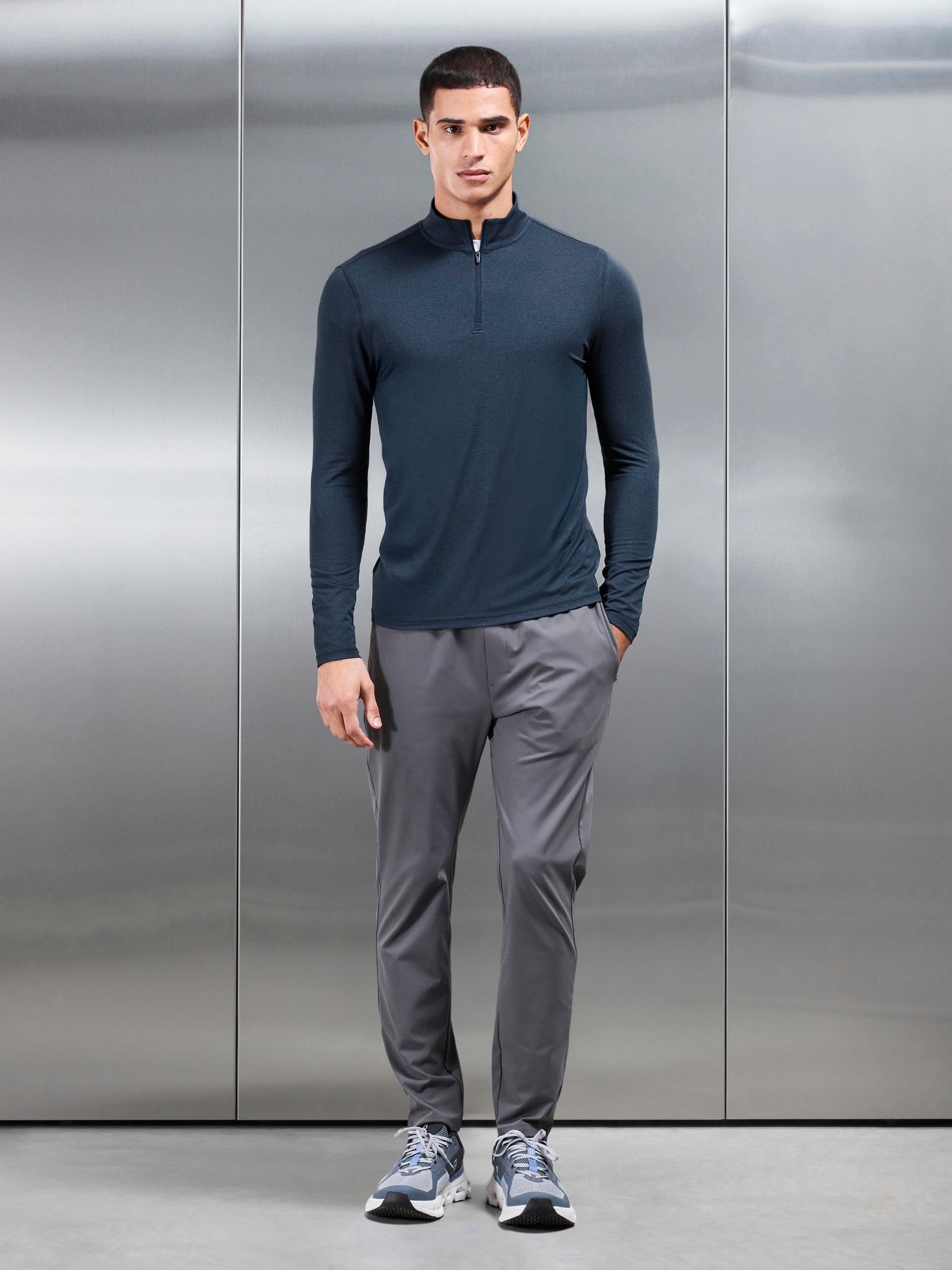 Soft Jersey Motion Half Zip in Navy