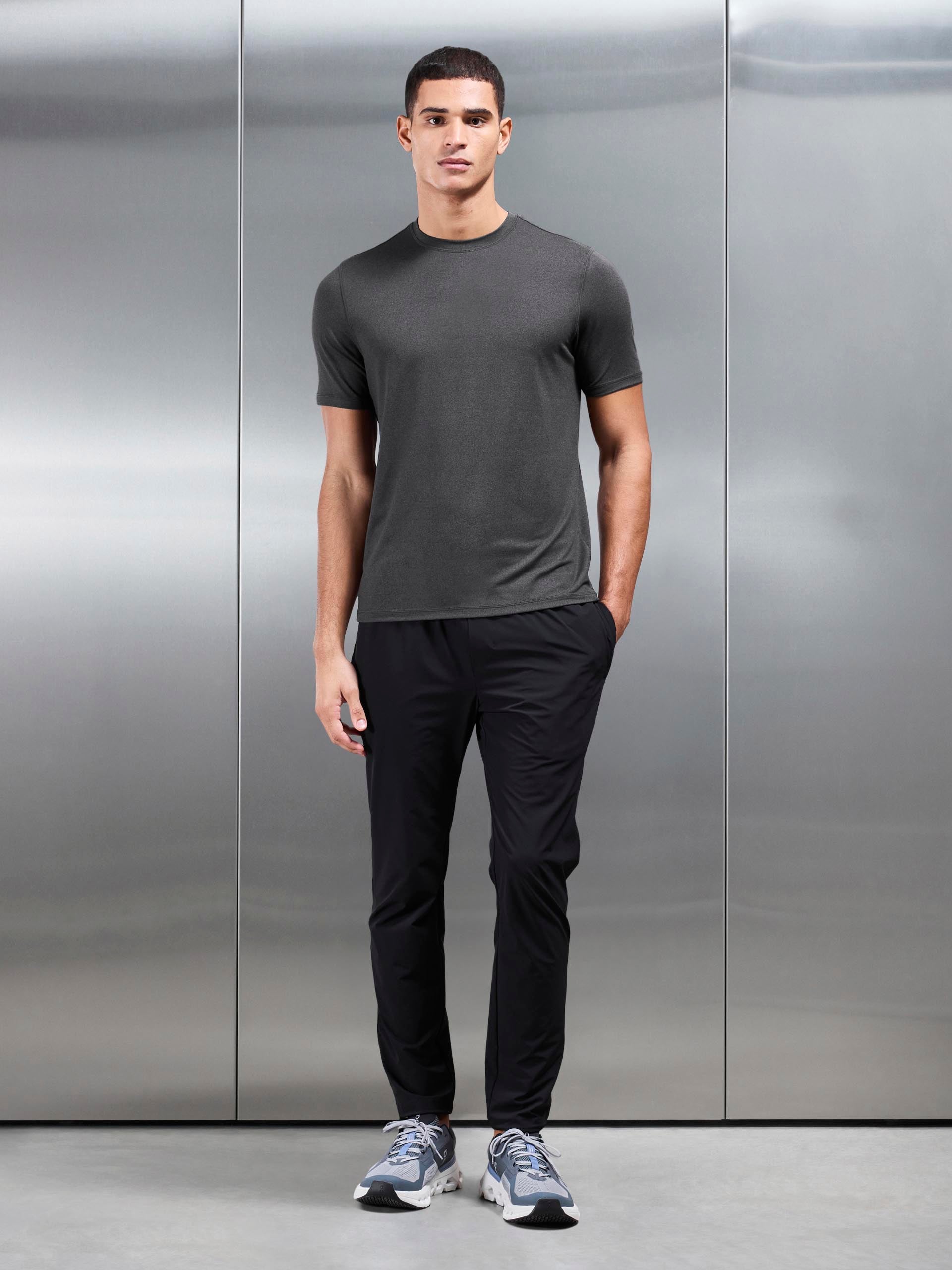 Soft Jersey Motion T-Shirt in Charcoal