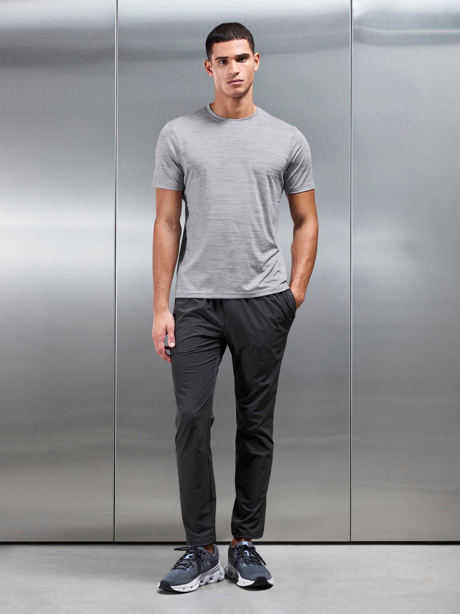 Space Dye Performance T-Shirt in Grey