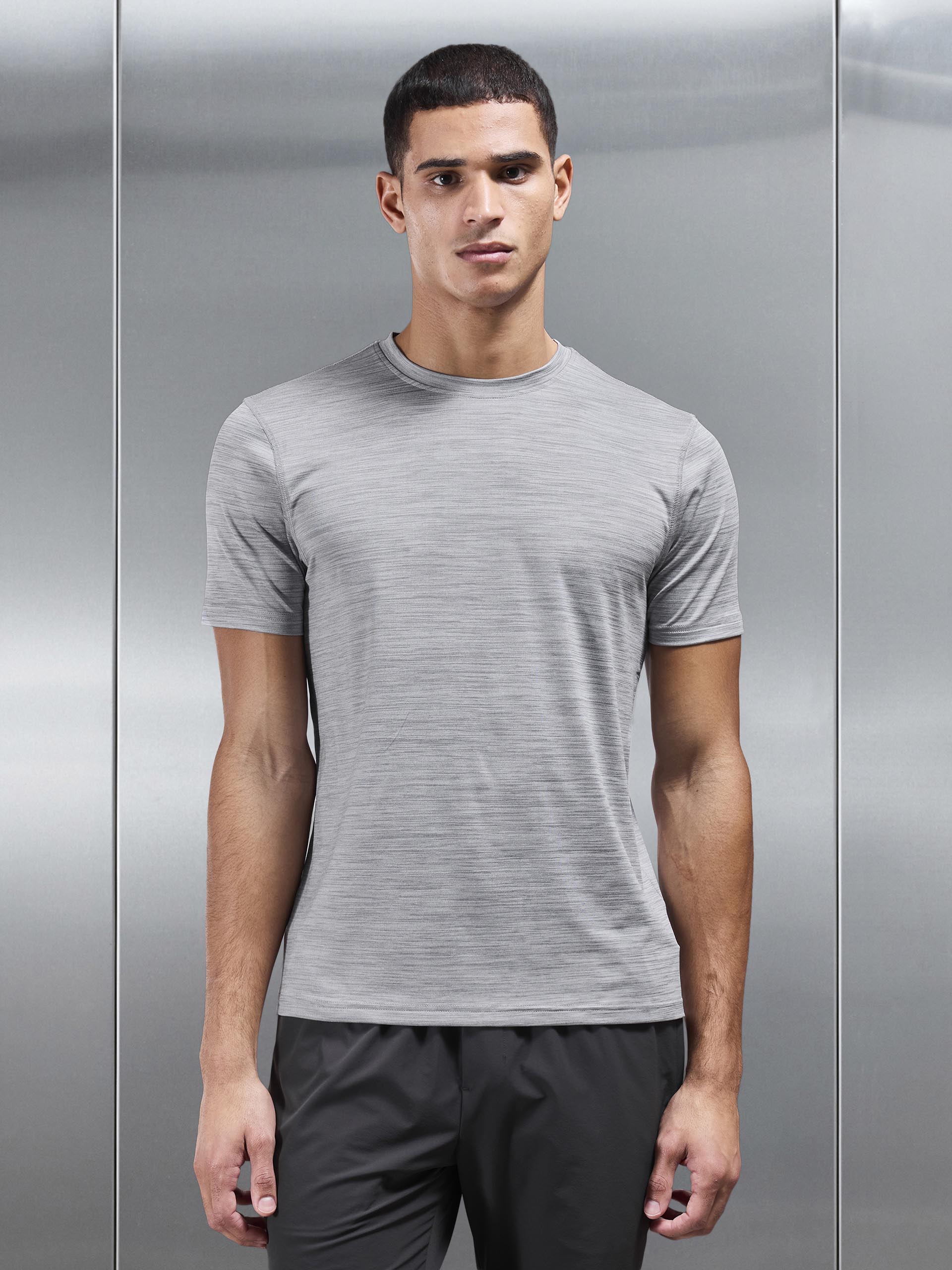 Space Dye Performance T-Shirt in Grey