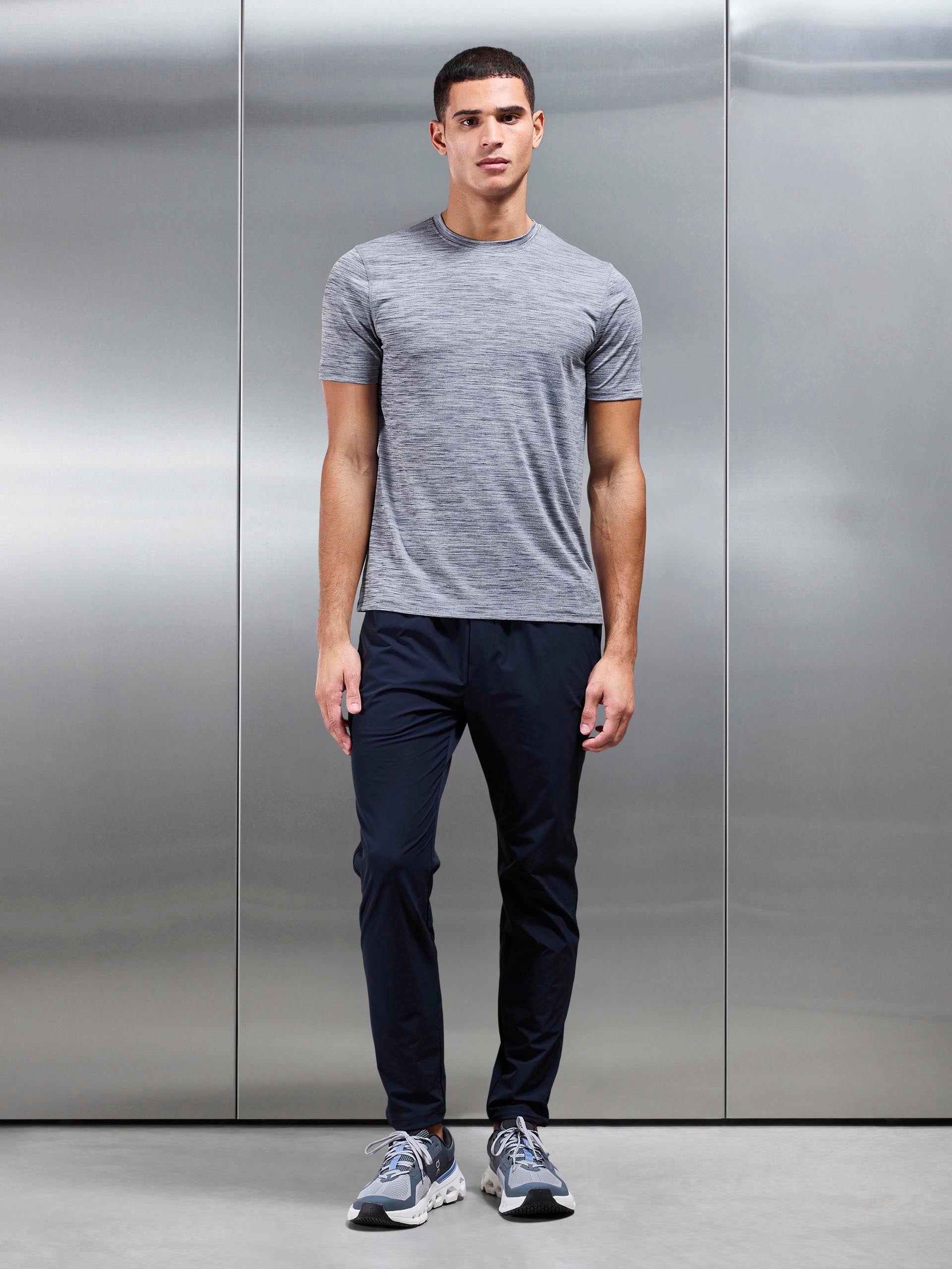 Space Dye Performance T-Shirt in Navy