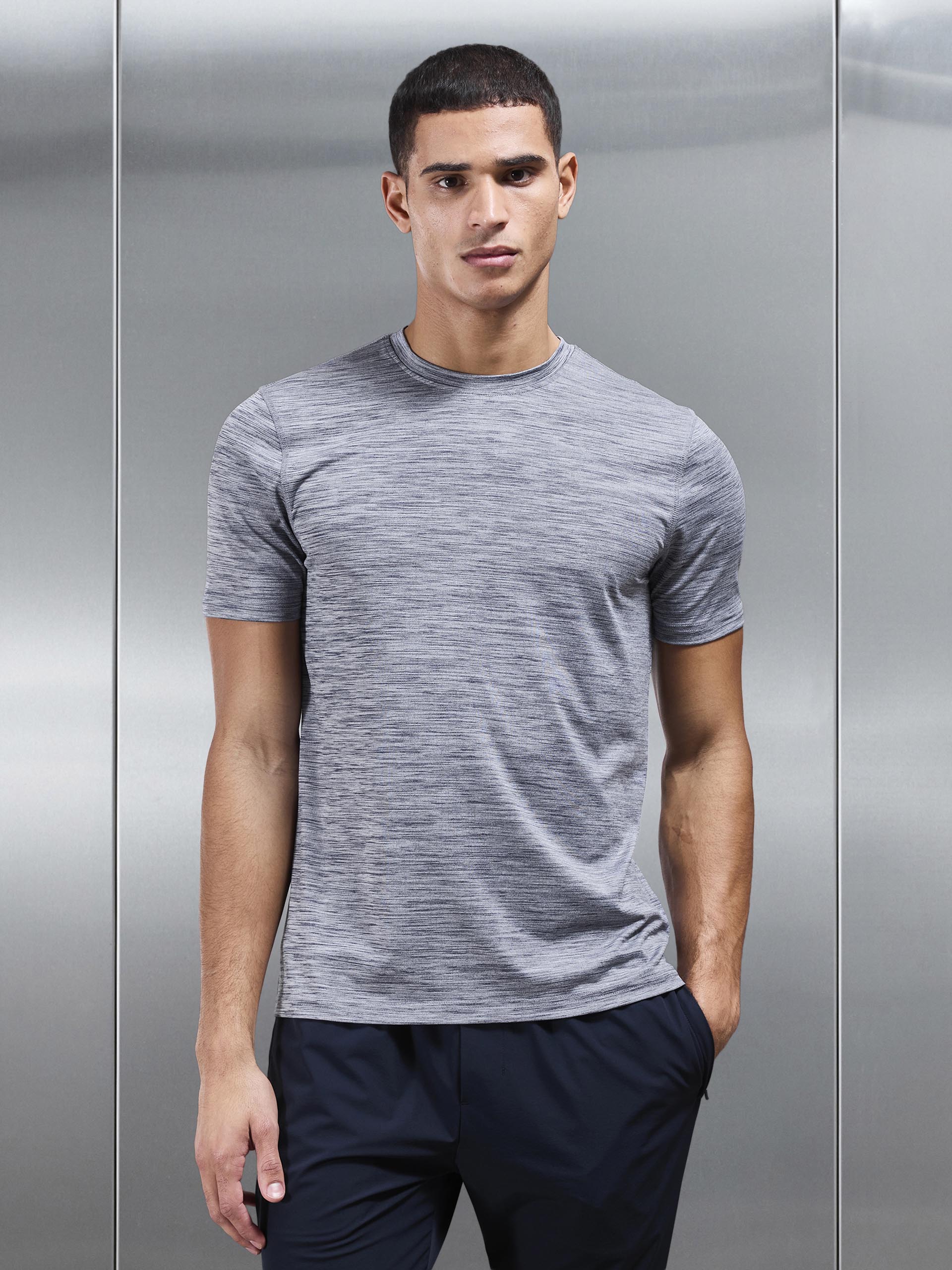 Space Dye Performance T-Shirt in Navy