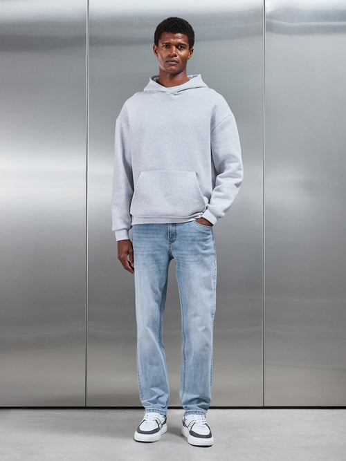 Straight Leg Denim Jeans in Light Blue