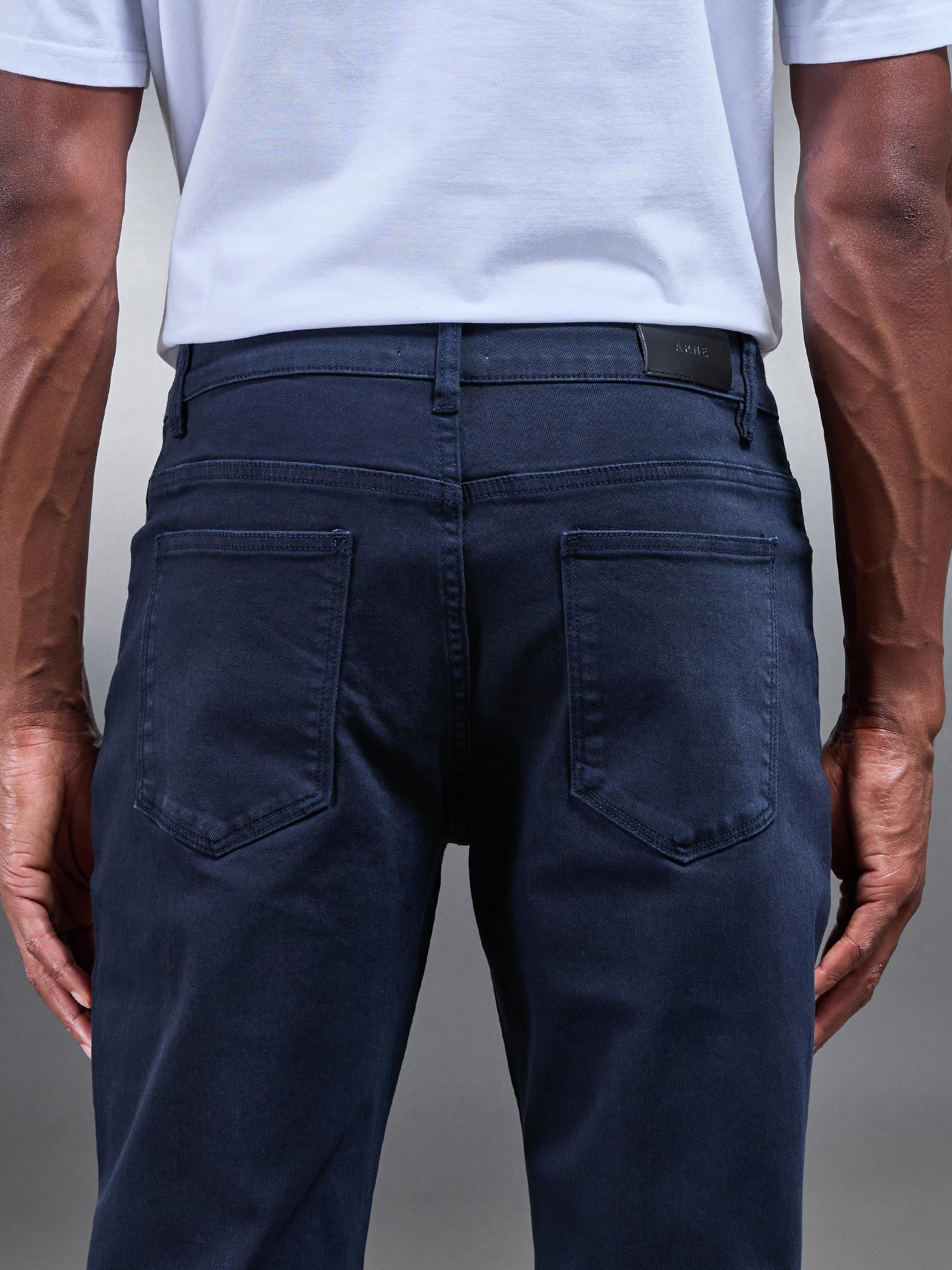 Straight Leg Denim Jeans in Navy