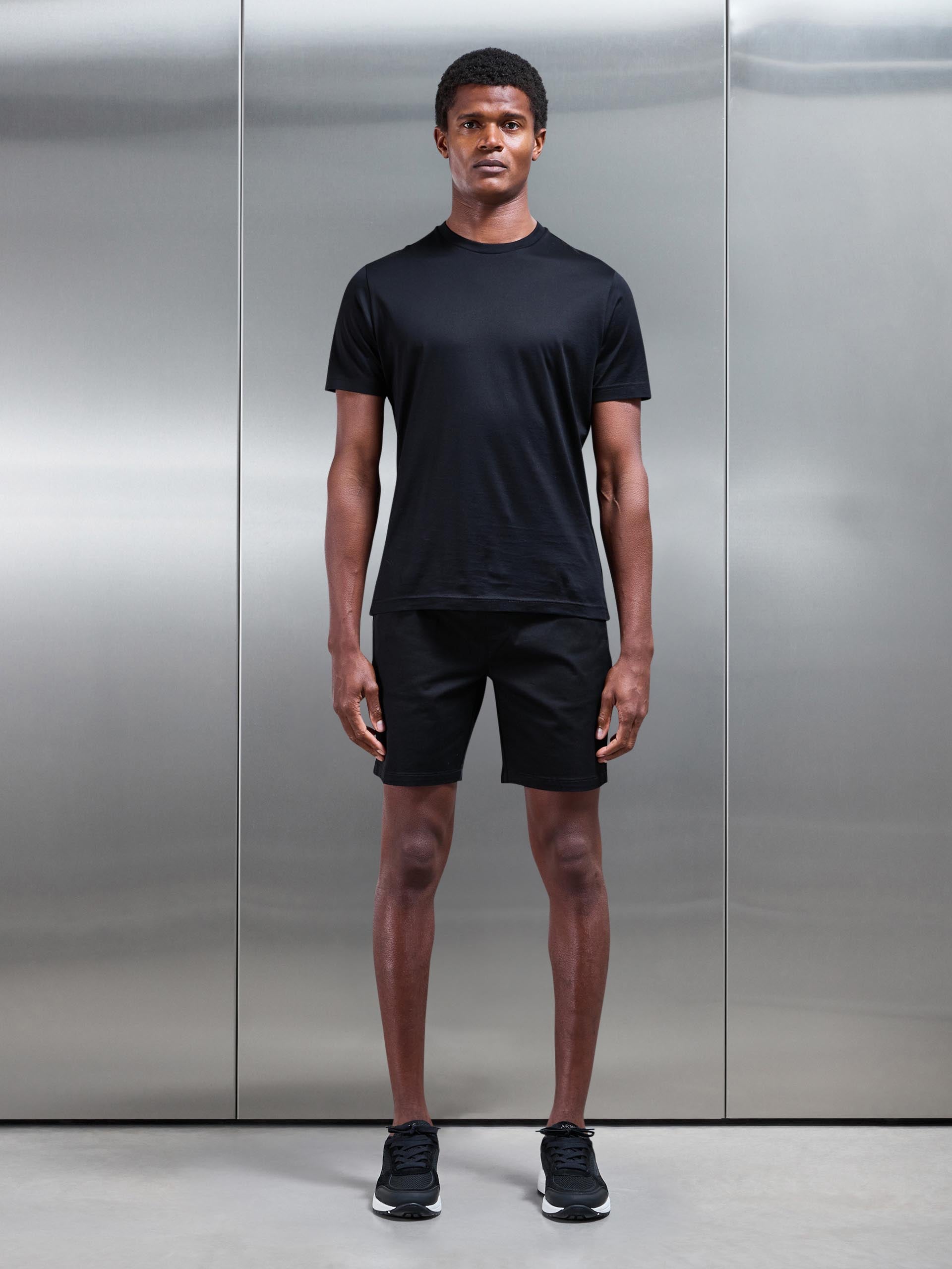 Tailored Chino Drawstring Short in Black