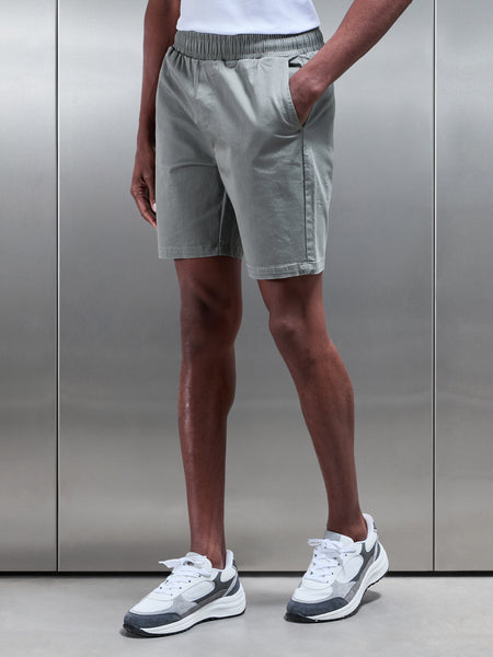 Tailored Chino Drawstring Short in Olive