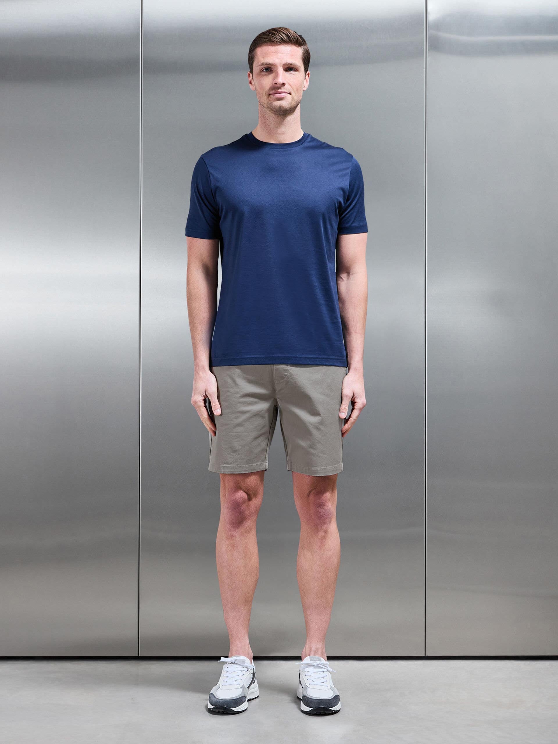 Tailored Chino Drawstring Short in Stone
