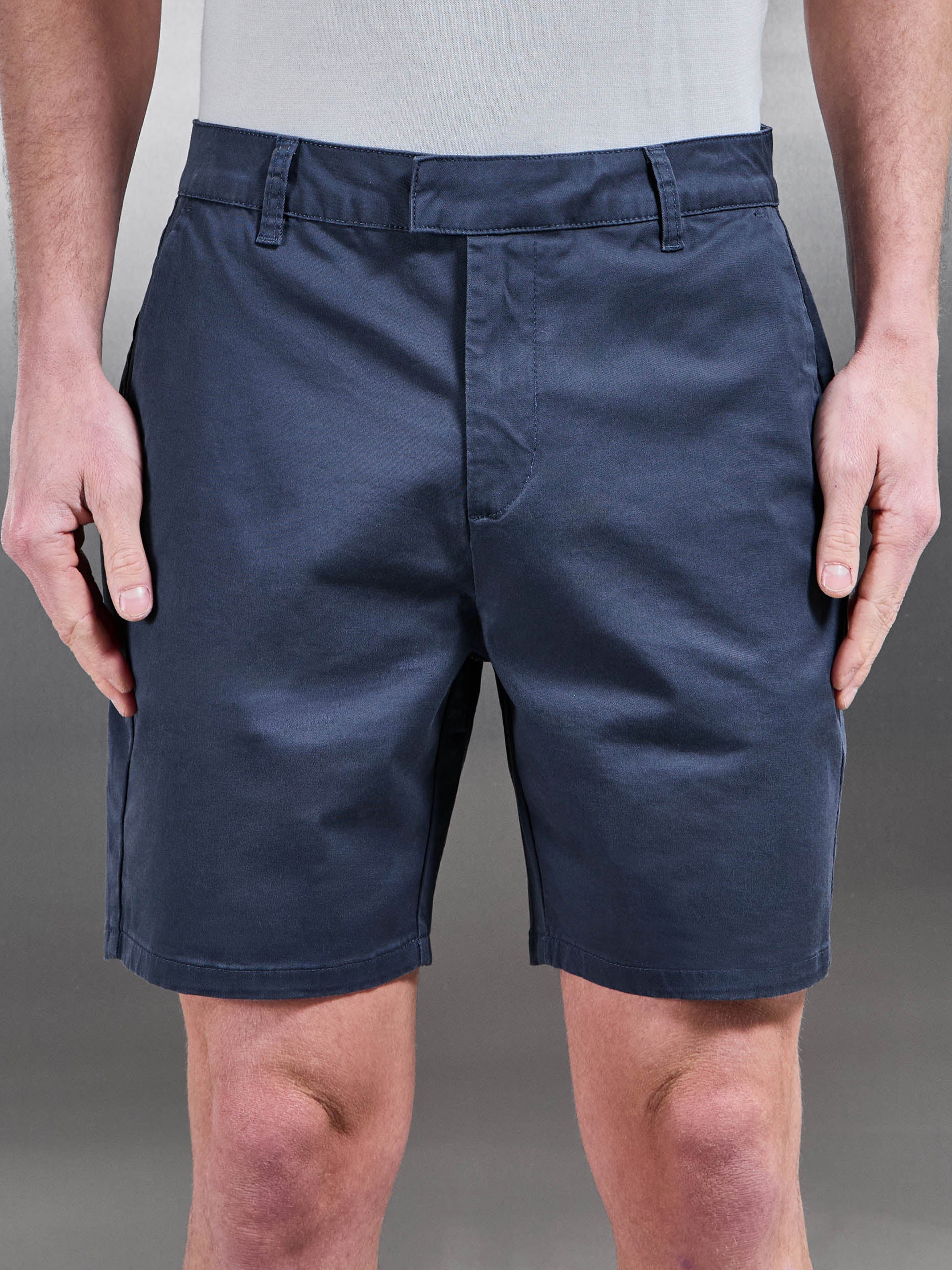 Tailored Chino Short in Air Force Blue