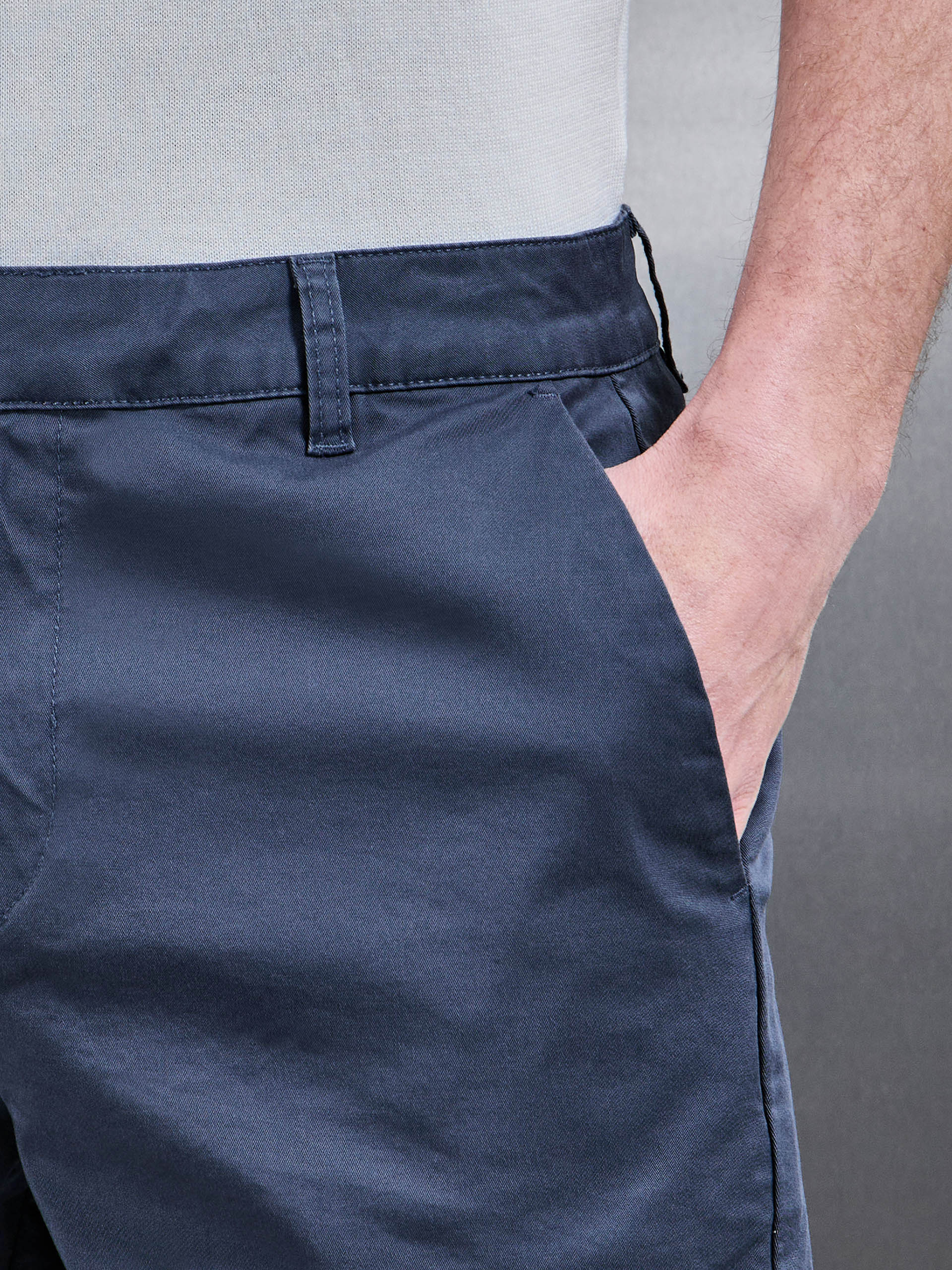 Tailored Chino Short in Air Force Blue