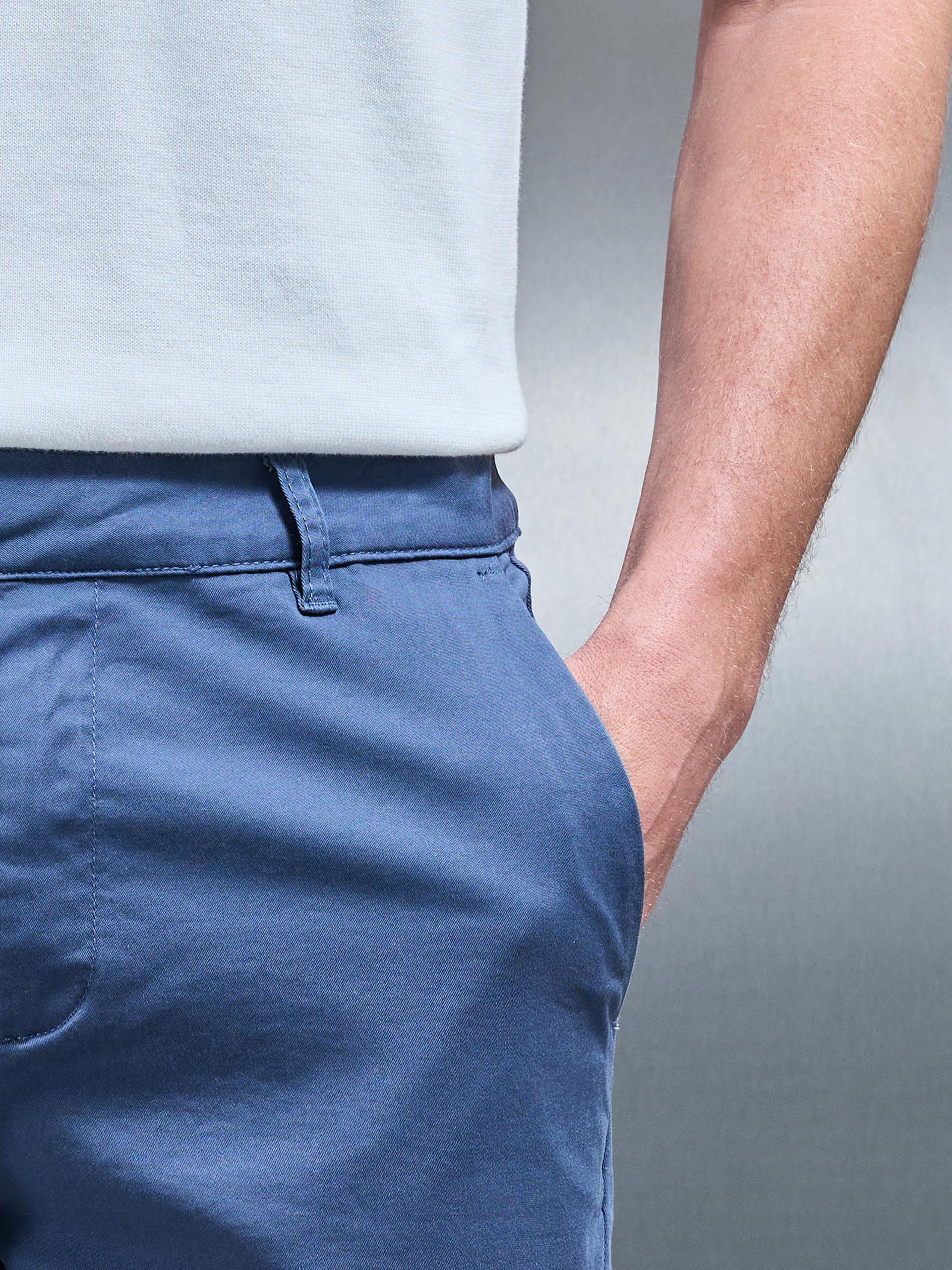 Tailored Chino Short in Air Force Blue