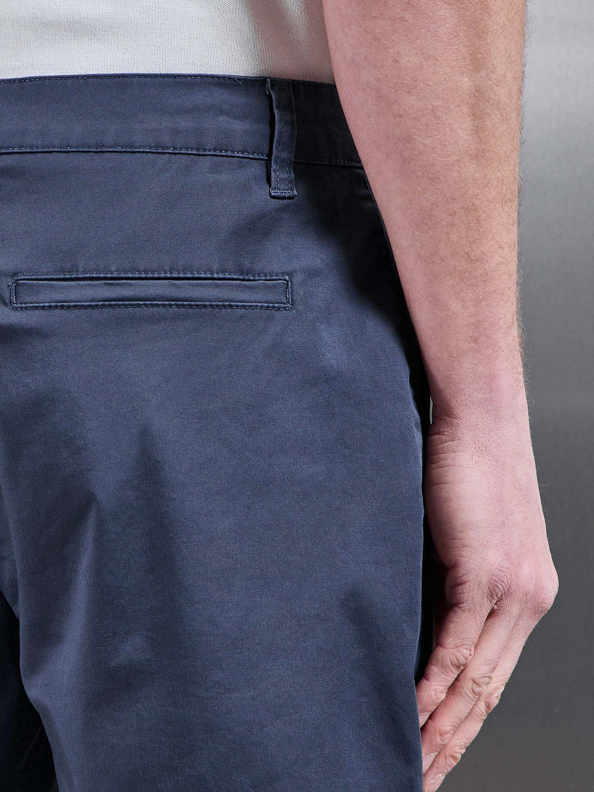 Tailored Chino Short in Air Force Blue