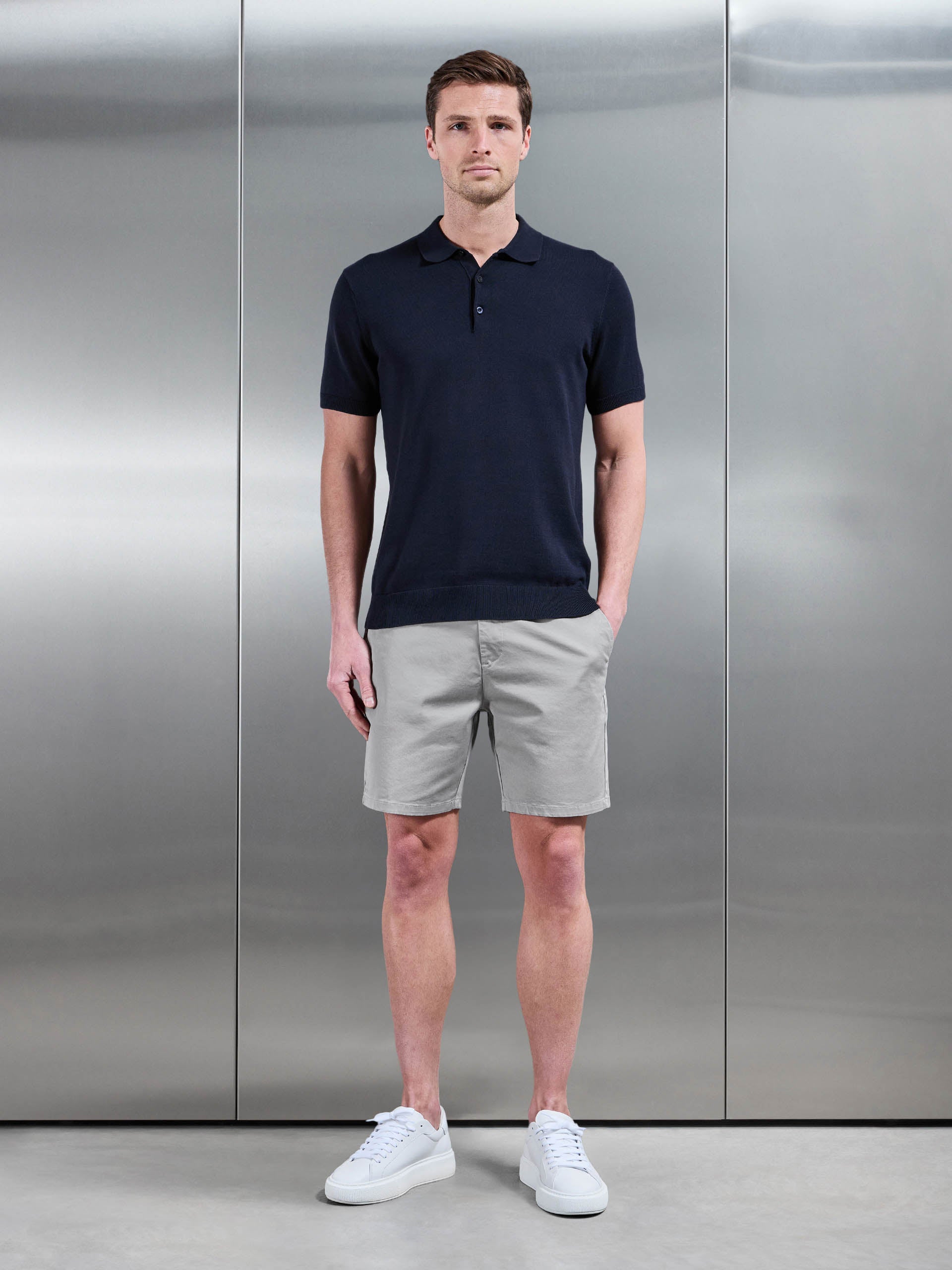 Tailored Chino Short in Stone