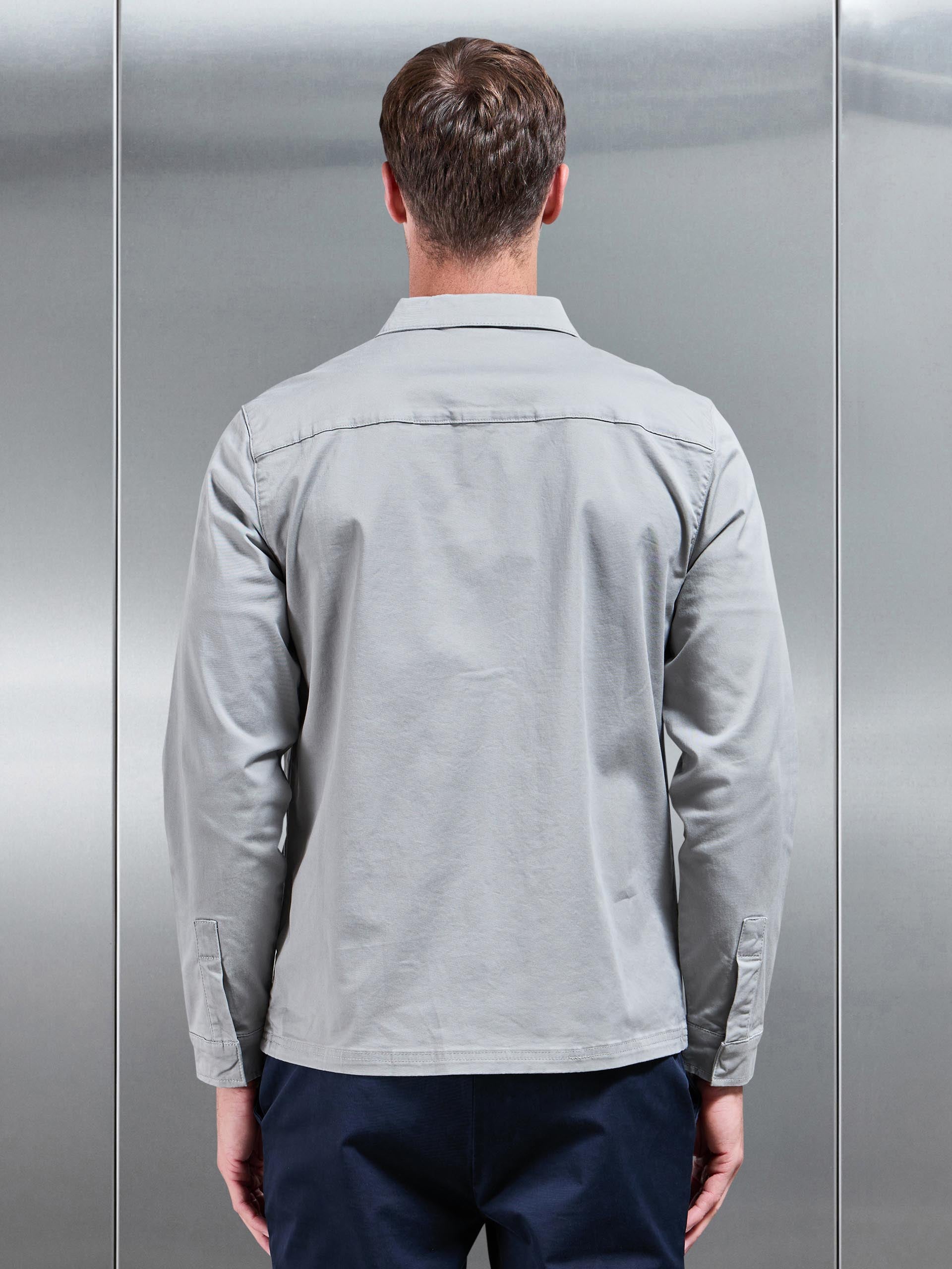 Tailored Cotton Cargo Jacket in Stone