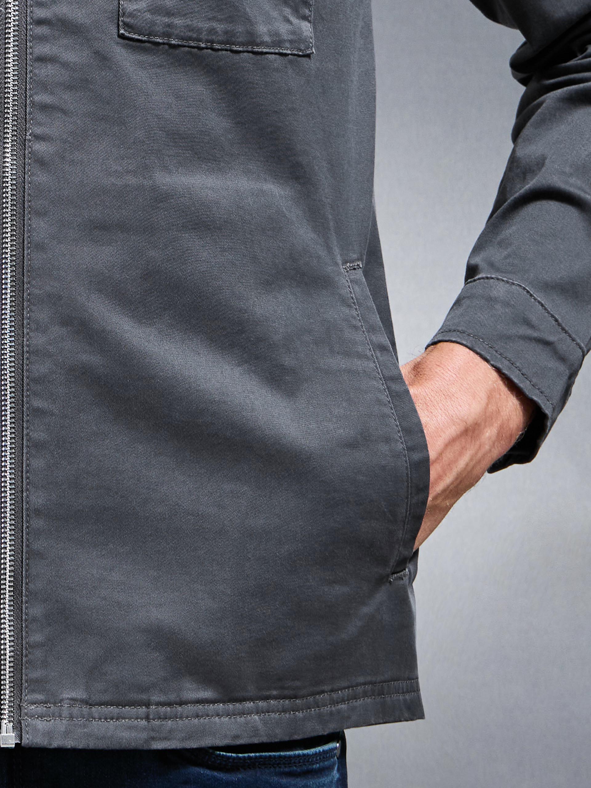 Tailored Cotton Cargo Jacket in Grey
