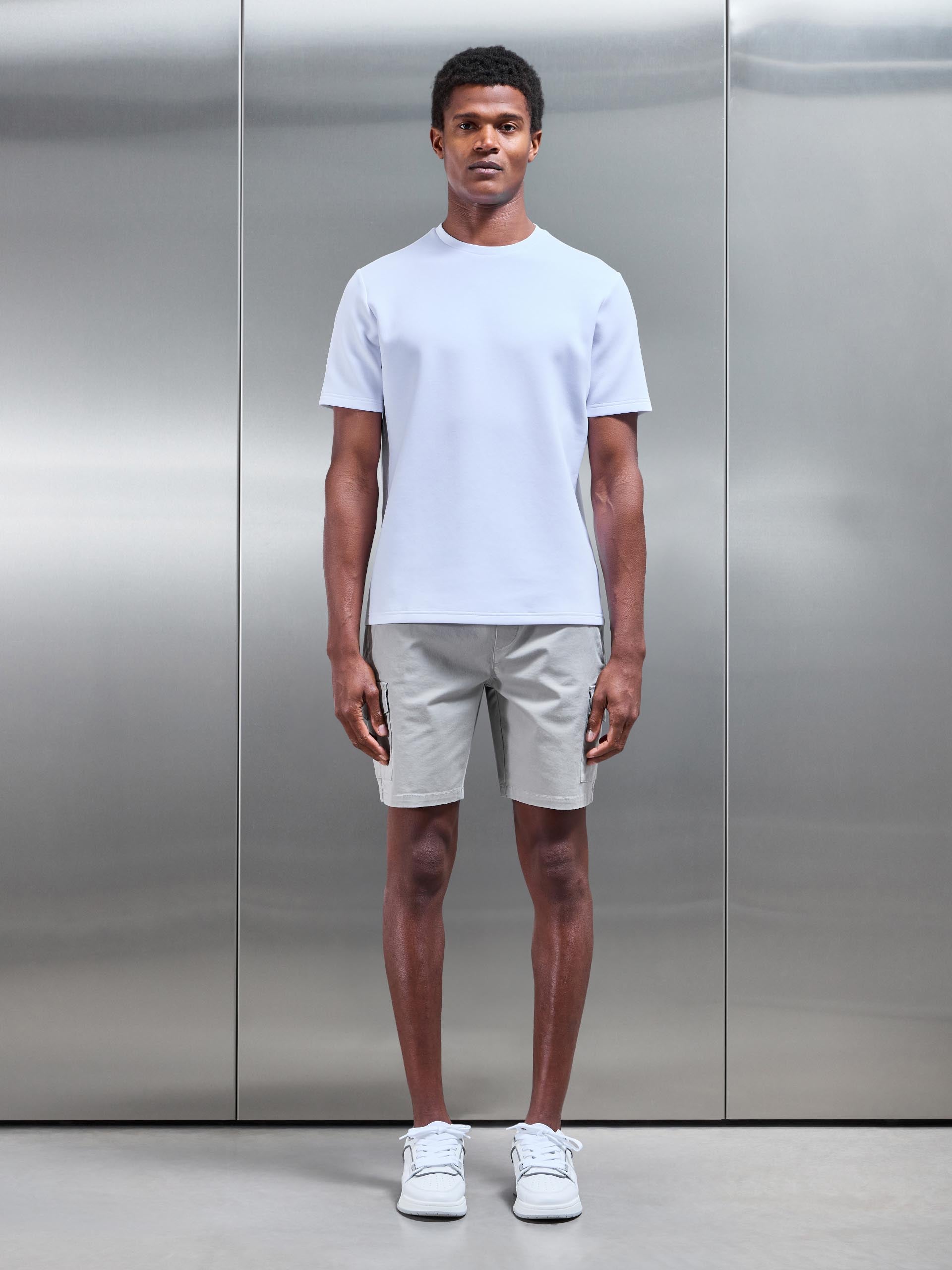 Tailored Drawstring Cargo Short in Stone