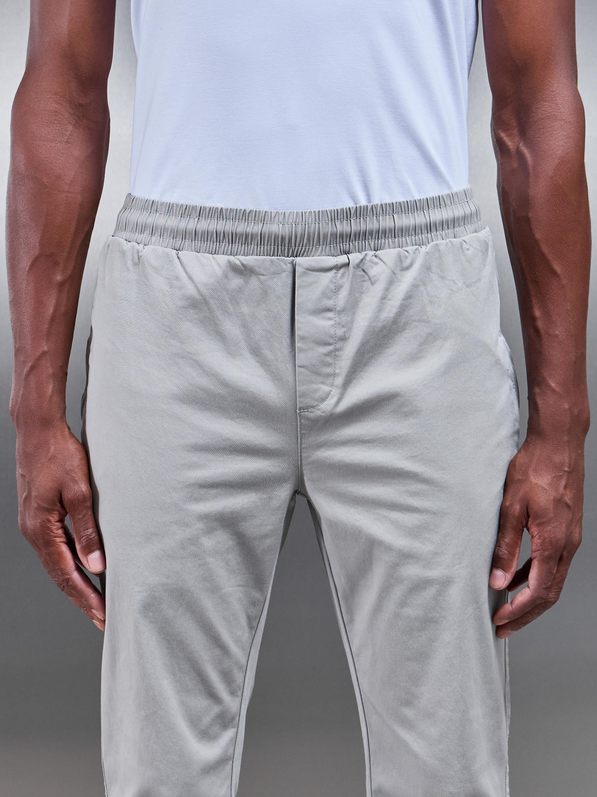 Tailored Drawstring Chino Trouser in Stone