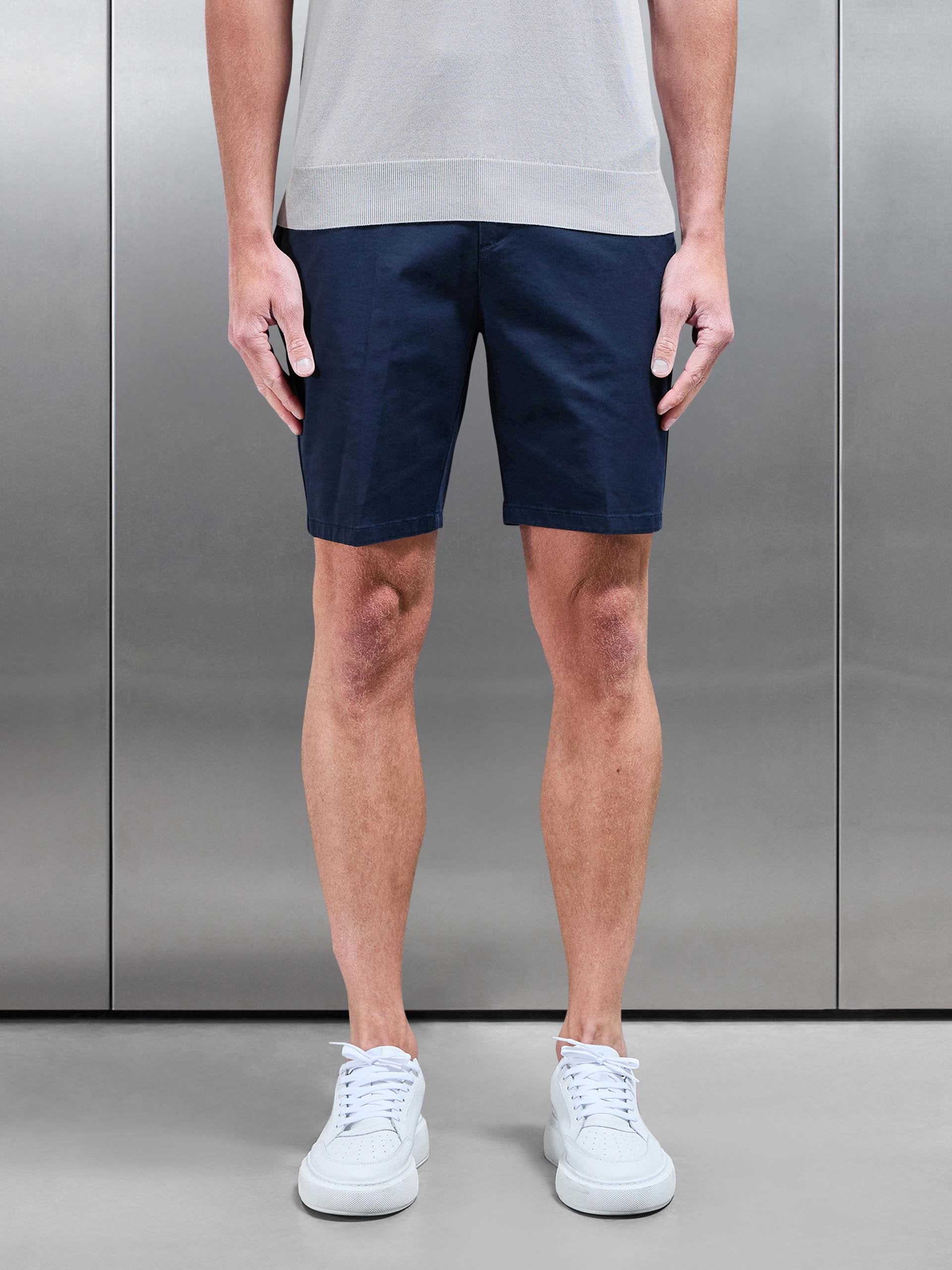 Tailored Side Adjuster Chino Short in Navy