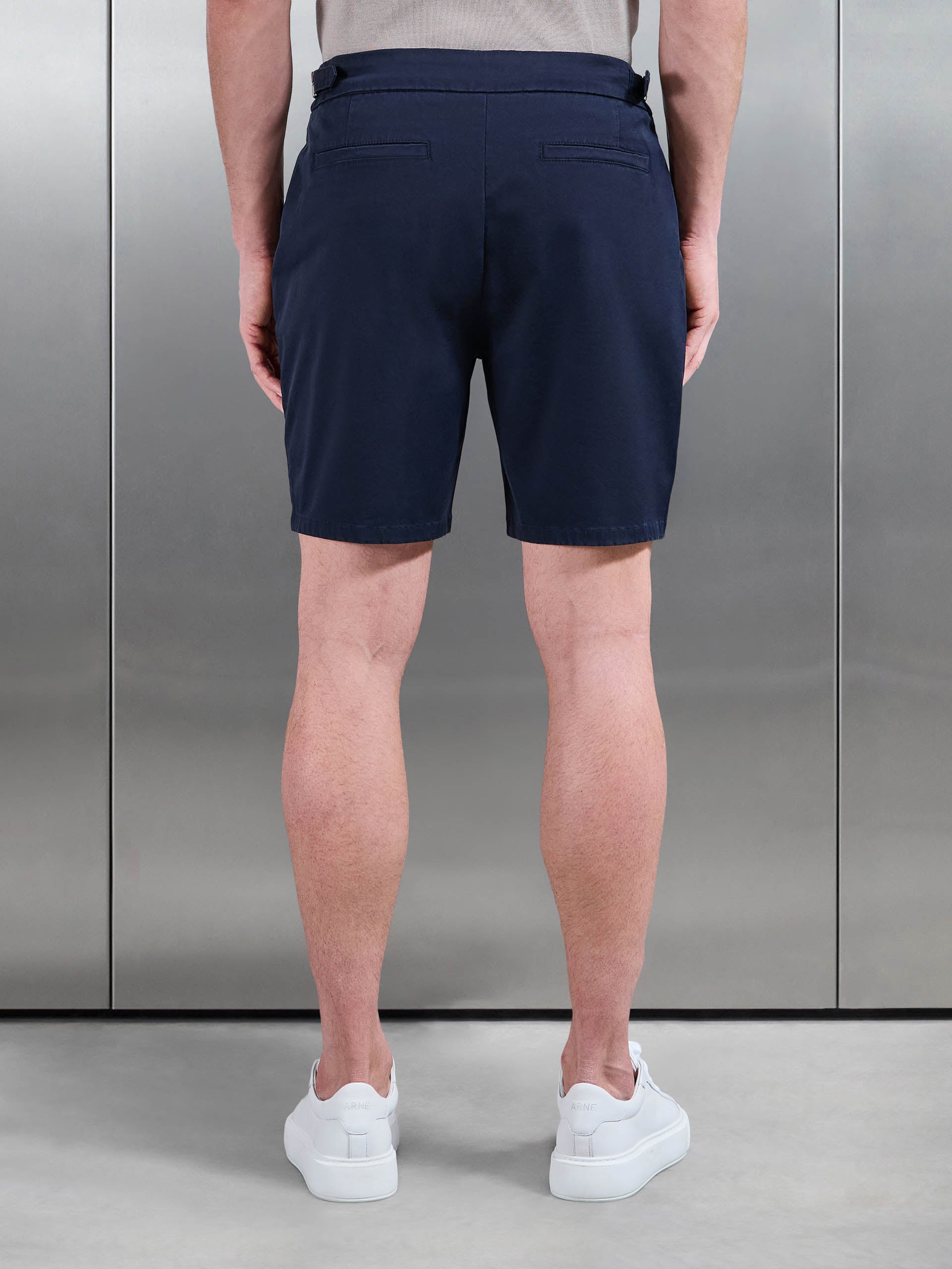 Tailored Side Adjuster Chino Short in Navy