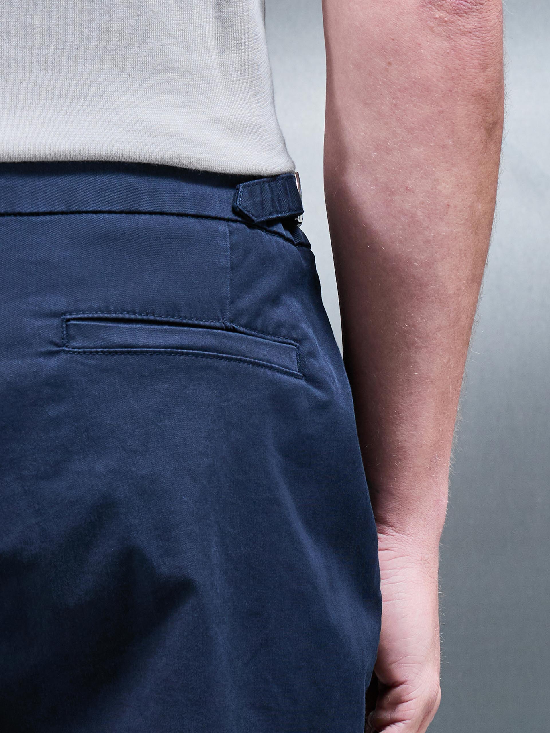 Tailored Side Adjuster Chino Short in Navy