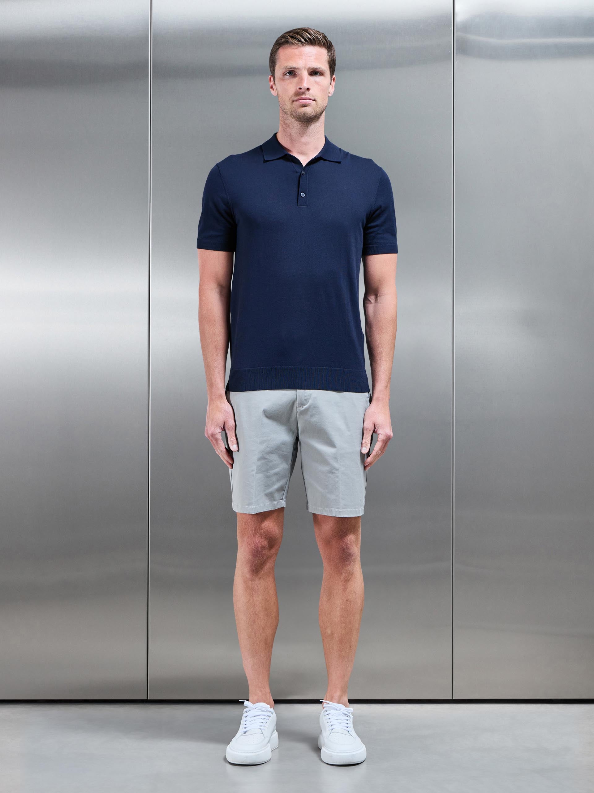 Tailored Side Adjuster Chino Short in Stone